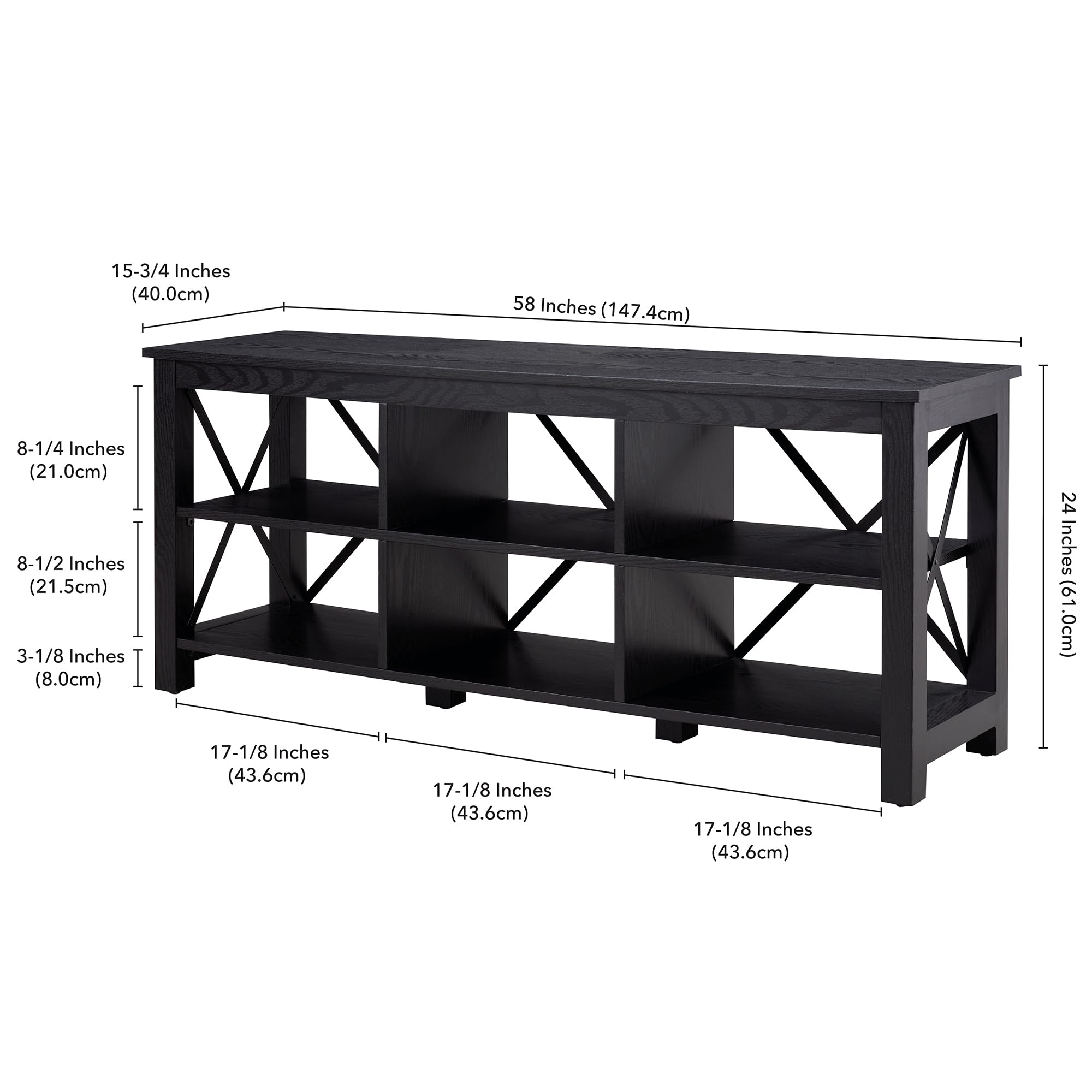 Henn&Hart 65 Inch TV Stand - Modern Black Rectangular Entertainment Center for Living Room, Bedroom & Home Theater - Sturdy & Stylish TV Console with Ample Storage Space