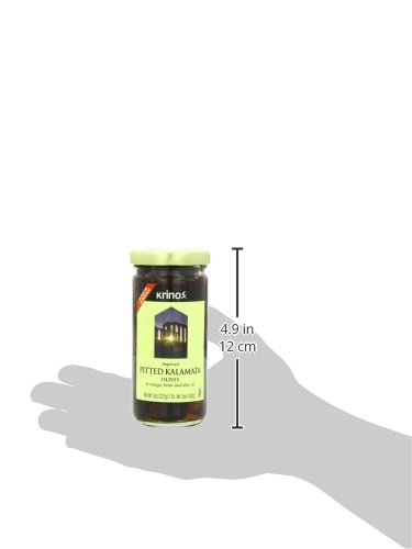 Organic Pitted Kalamata Olives by Krinos - 8oz (Pack of 6) | Premium Greek Olives for Salads, Charcuterie Boards & Mediterranean Recipes