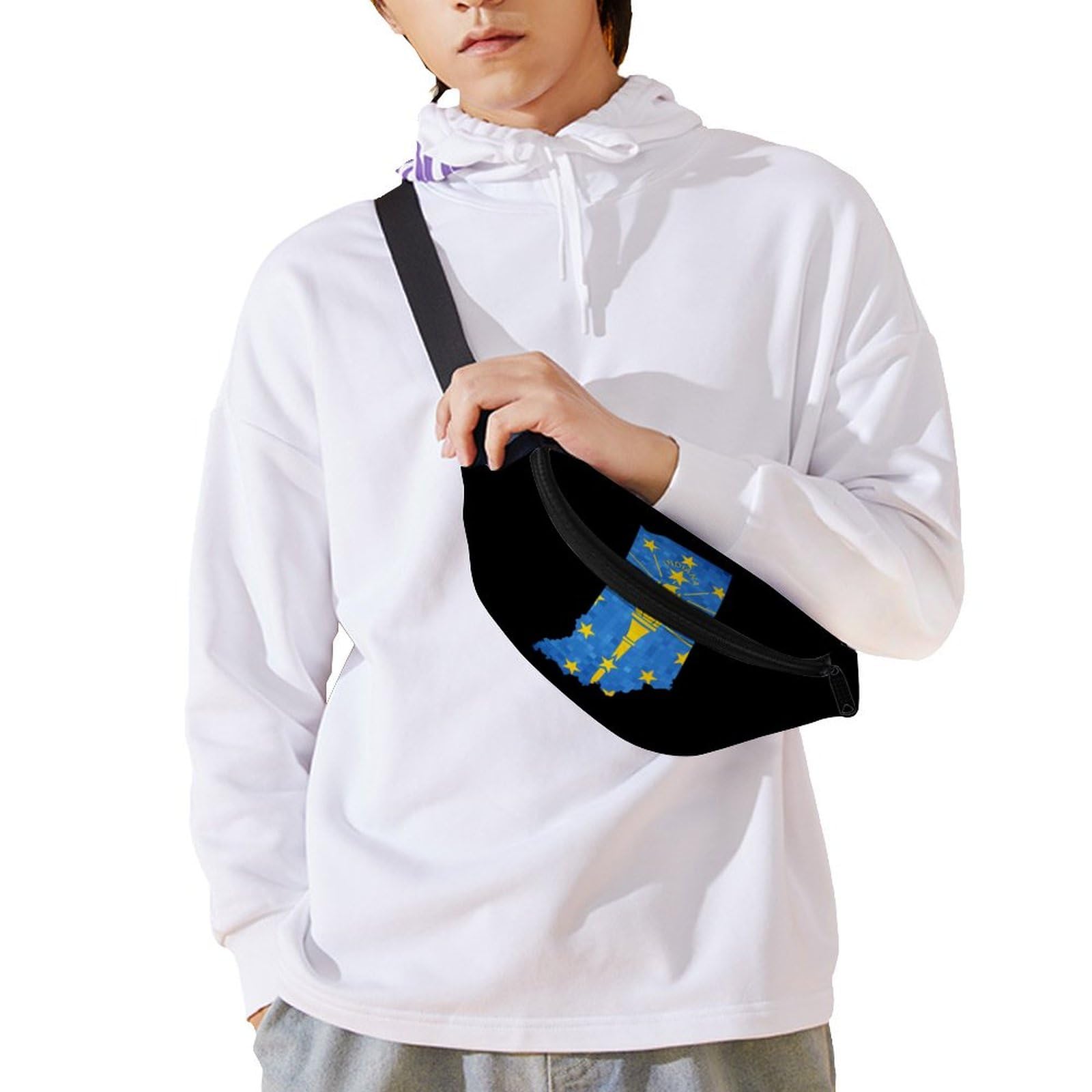 **Indiana State Map Belt Bag - Adjustable Waist Pouch & Crossbody Bag for Women & Men - Perfect for Hiking, Travel & Outdoor Adventures**