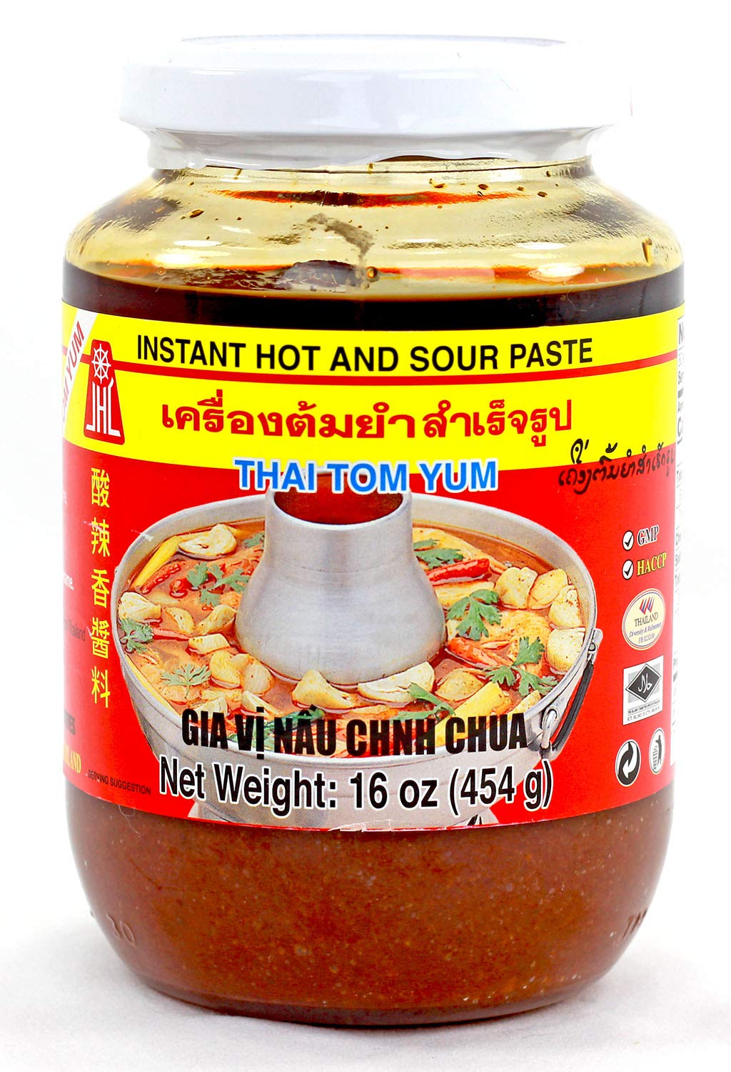 Authentic Thai Tom Yum Paste - Premium Hot & Sour Soup Base 16oz (453g) for Thai Cuisine | Perfect for Tom Yum Soup, Noodles, Seafood & Stir Fry | Gluten-Free & Vegan-Friendly