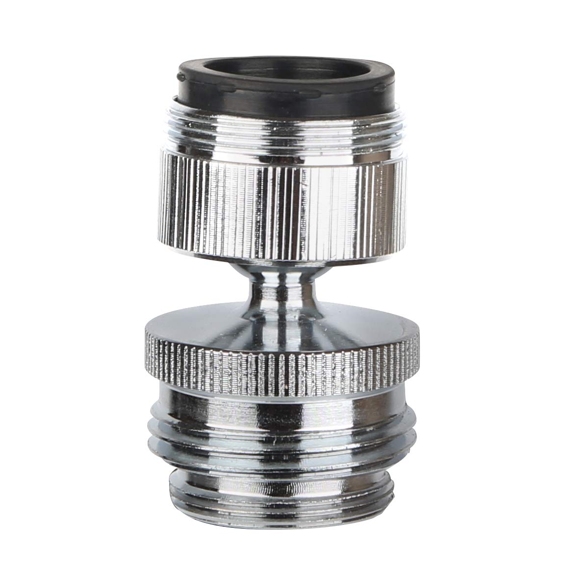 Hibbent 3/4 Inch Chrome Faucet Adapter Kit - Swivel Aerator to Garden Hose Connector for Kitchen Sink - Multi-Thread Universal Fit - Perfect for Outdoor Watering, Car Washing & Pet Bathing