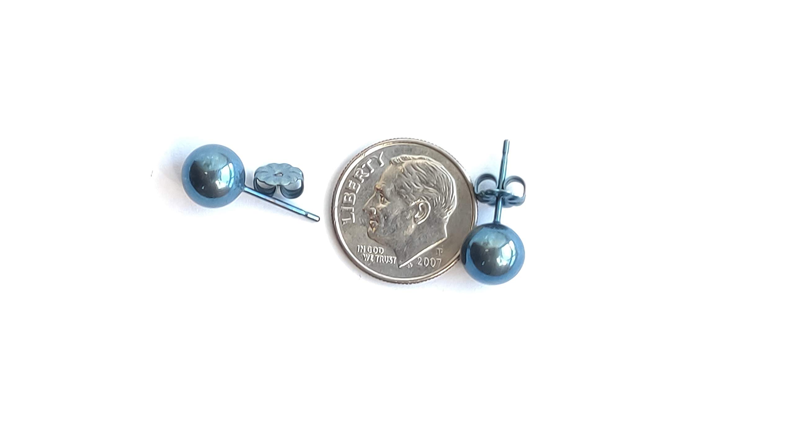 LaTisoro 8mm Hypoallergenic Titanium Stud Earrings for Sensitive Ears - Gun Metal Silver Ball Post Earrings for Women & Men (Multiple Colors) | Perfect for Daily Wear, Work & Special Occasions