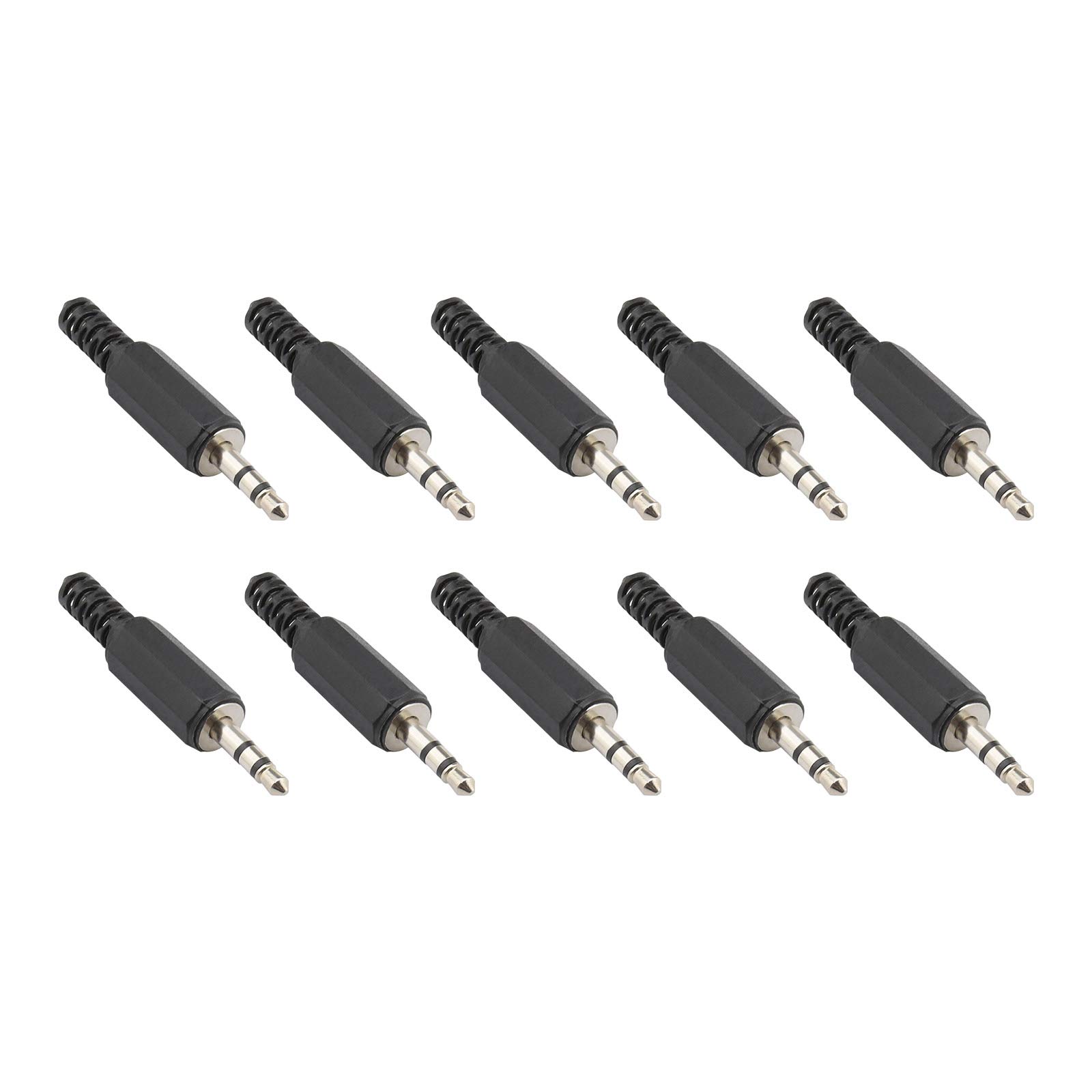 10x 3.5mm TRS Stereo Male Plug Jack Connectors - 1/8