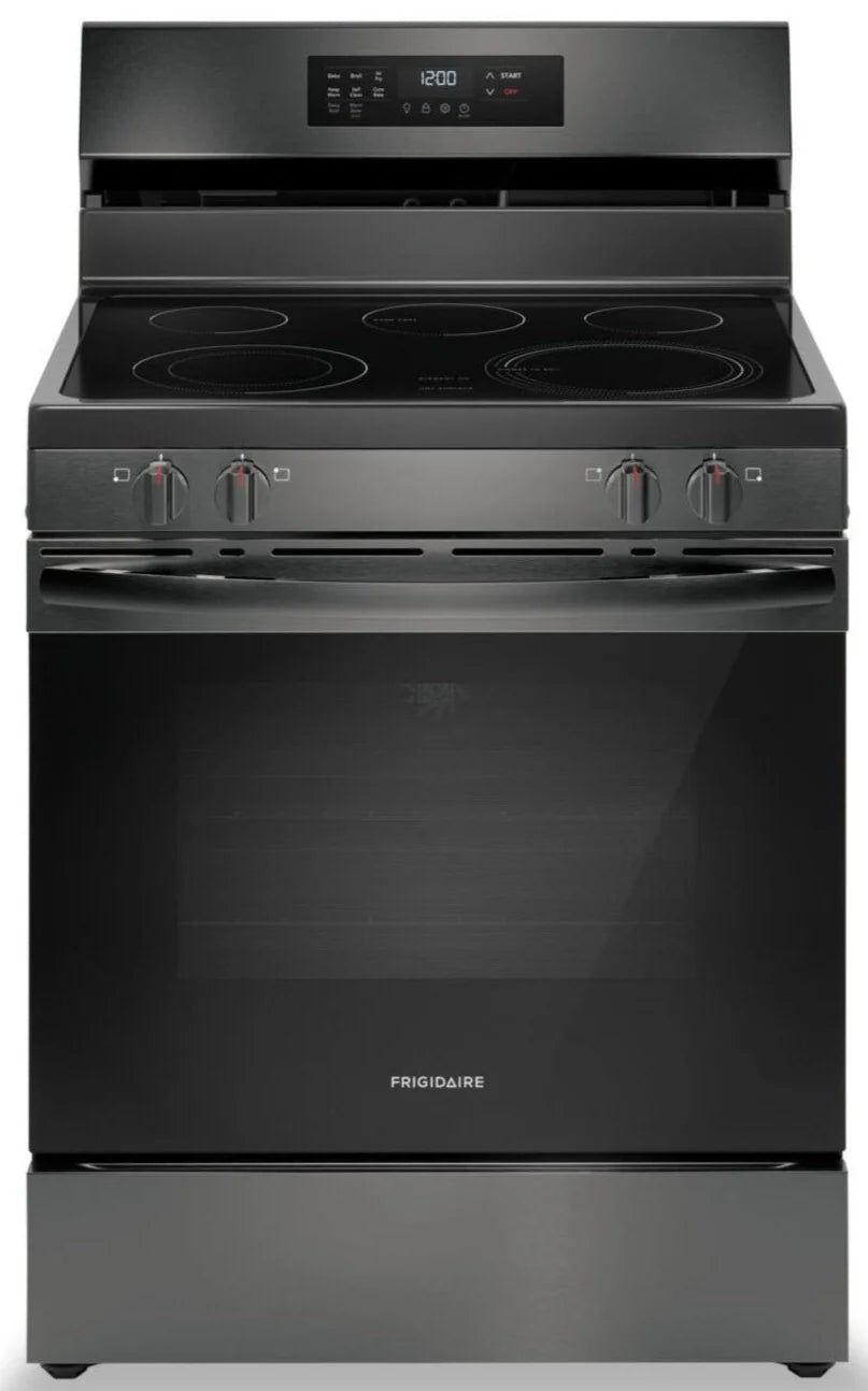 Frigidaire FCRE308CAD 30 Inch Black Stainless Steel Electric Range with Air Fryer - Perfect for Baking, Roasting & Air Frying in Modern Kitchens