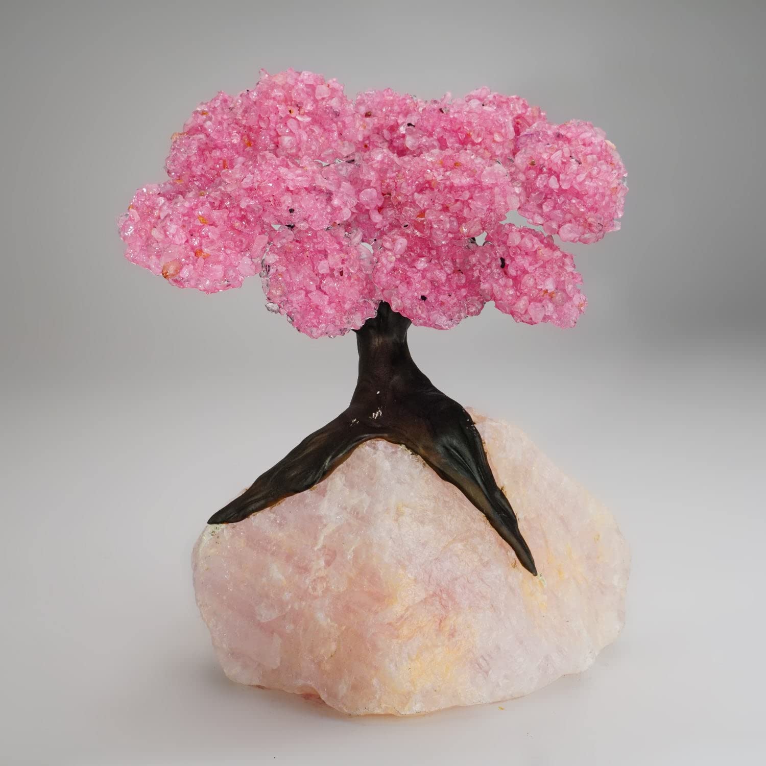 Genuine Rose Quartz Gemstone Tree on Rose Quartz Matrix - Custom Love Tree for Home Decor, Feng Shui & Healing Crystal Gifts (TR6-67)