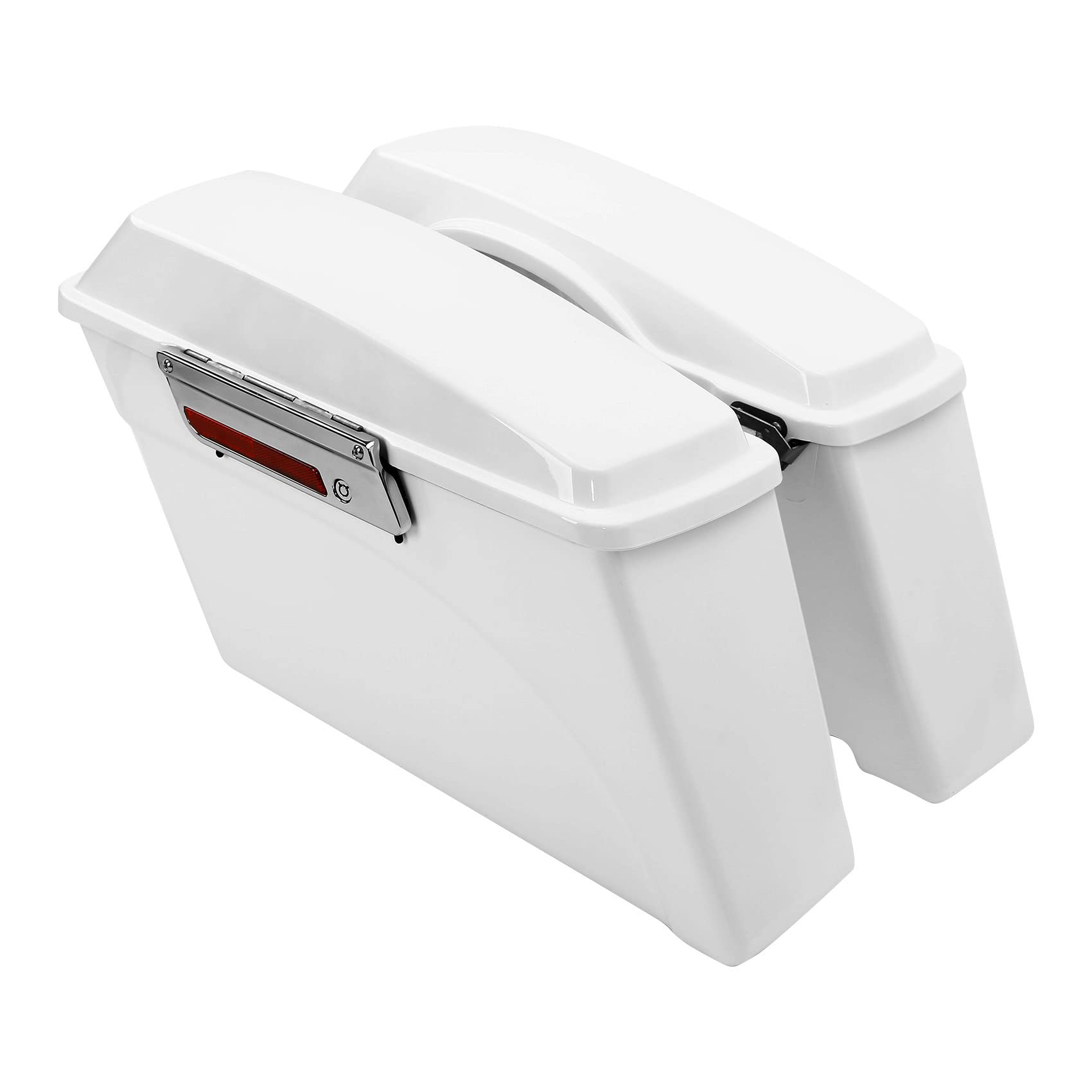 XFMT White Hard Motorcycle Saddlebags & Trunk for Harley Touring Models (Road King, Street Glide, Road Glide, Electra Glide Ultra Classic 1994-2013) - Durable Waterproof Storage for Long Rides & Road Trips