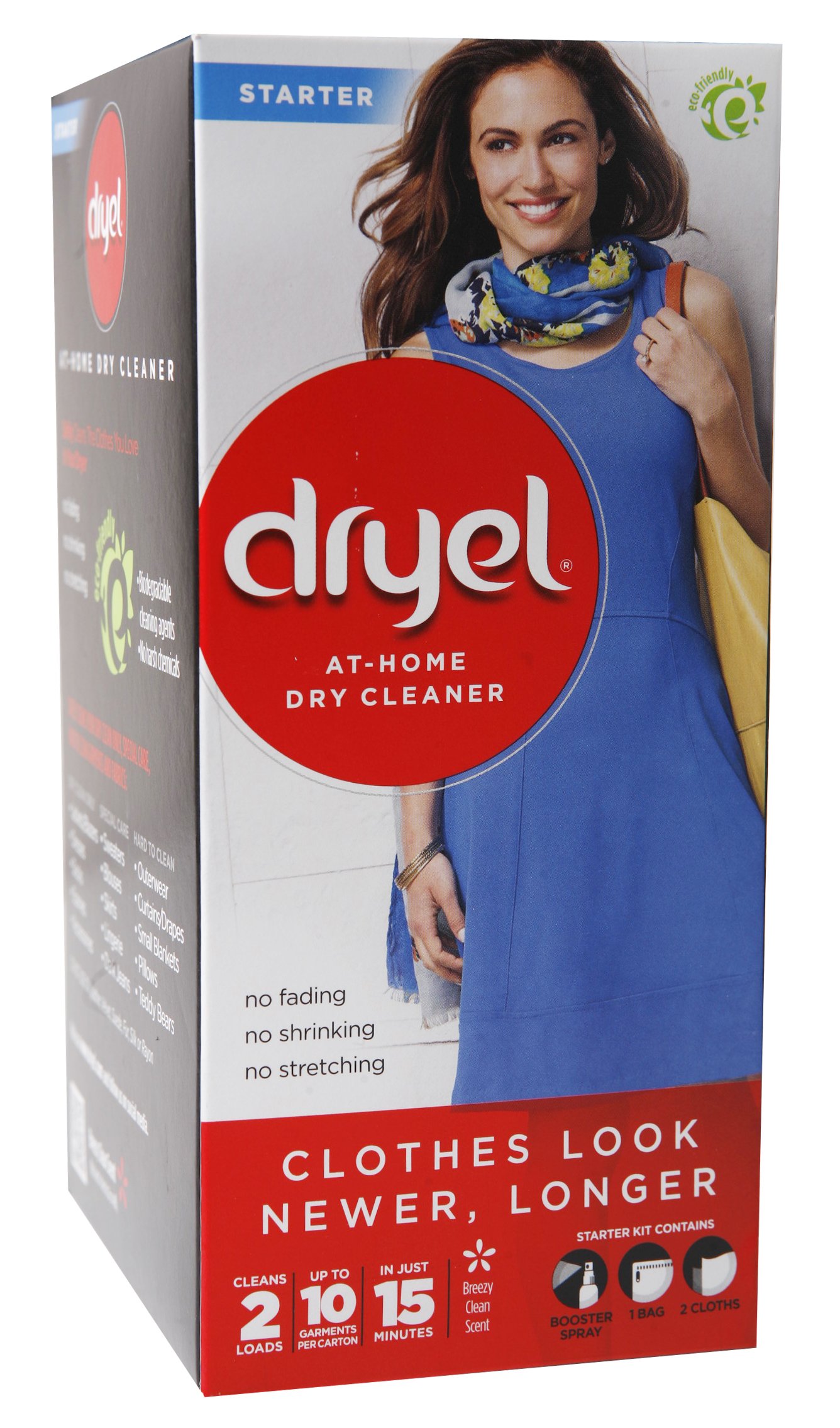 Dryel At-Home Dry Cleaning Starter Kit with Bag - Breeze Clean Scent | 1 Kit | Gentle Fabric Care for Delicates, Suits & Work Clothes | Perfect for Travel, Office & Special Occasions
