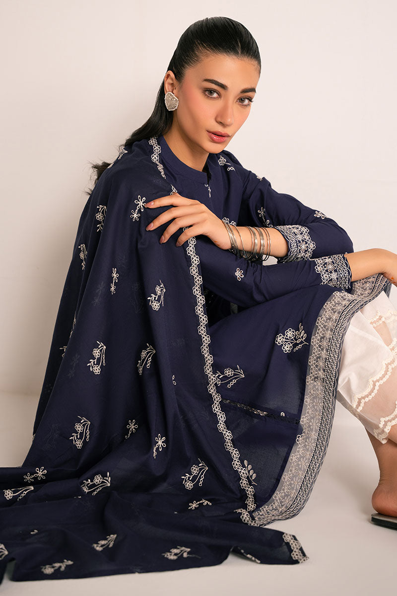 Blue Bliss 2-Piece Set (Shirt & Dupatta) - Elegant Indian Ethnic Wear for Women, Perfect for Weddings, Festivals & Special Occasions