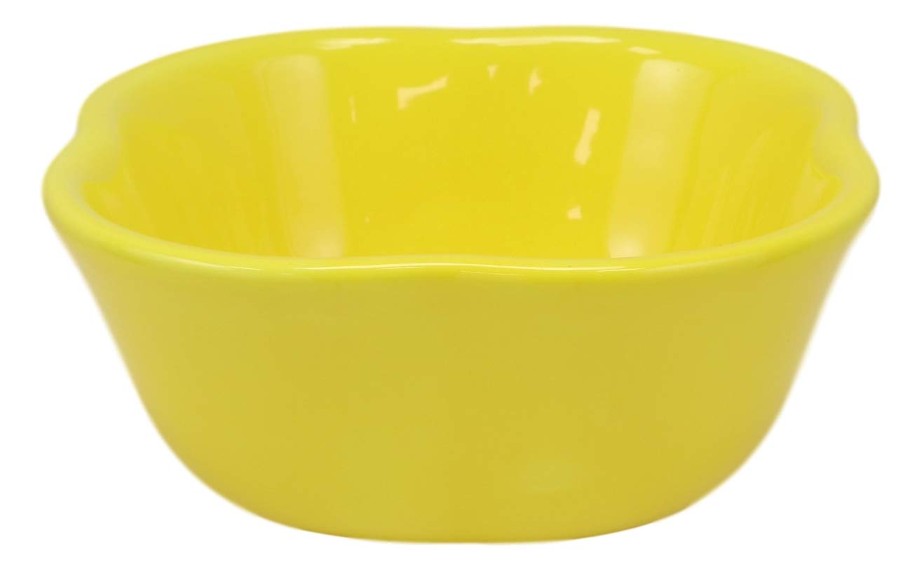Ebros Gourmet Kitchen Ceramic Yellow Bell Pepper Shaped 12oz Bowl - Perfect for Soup, Salad, Fruits, Rice, Cereal, Salsa & Condiments | Charming Serveware for Dining, Kitchen Decor & Gift Giving