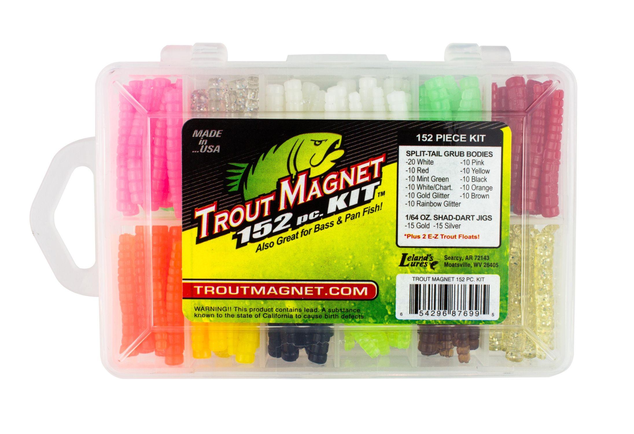 Leland Lures Trout Magnet 142 Piece Fishing Kit - Premium Trout Bait Set for Freshwater Fishing, Ideal for Streams, Rivers and Lakes
