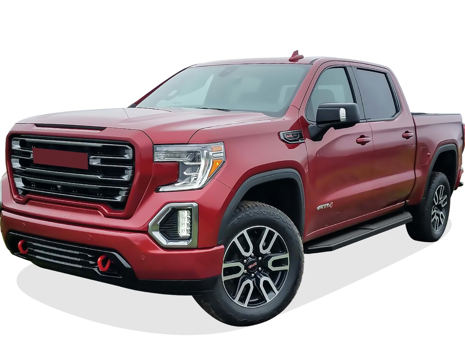 APS 6-Inch Black Flat Nerf Bars for Chevy Silverado 1500 2019-2025 & GMC Sierra 1500 2019-2025 Extended Cab | Compatible with 2500/3500 HD Models 2020-2025 (Excludes 1500 LD) | Durable Side Step Bars for Off-Road & Truck Accessories | Perfect for Hunting, Camping & Work Trucks
