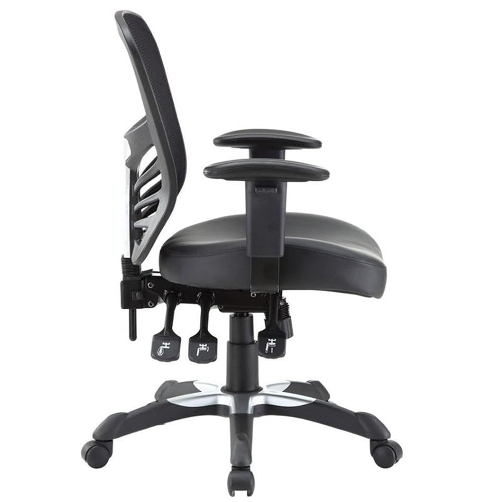 UrbanPro Modern Fabric Mesh Office Chair - Ergonomic Black Desk Chair for Home & Office, Comfortable Adjustable Swivel Task Chair with Lumbar Support for Long Hours Sitting