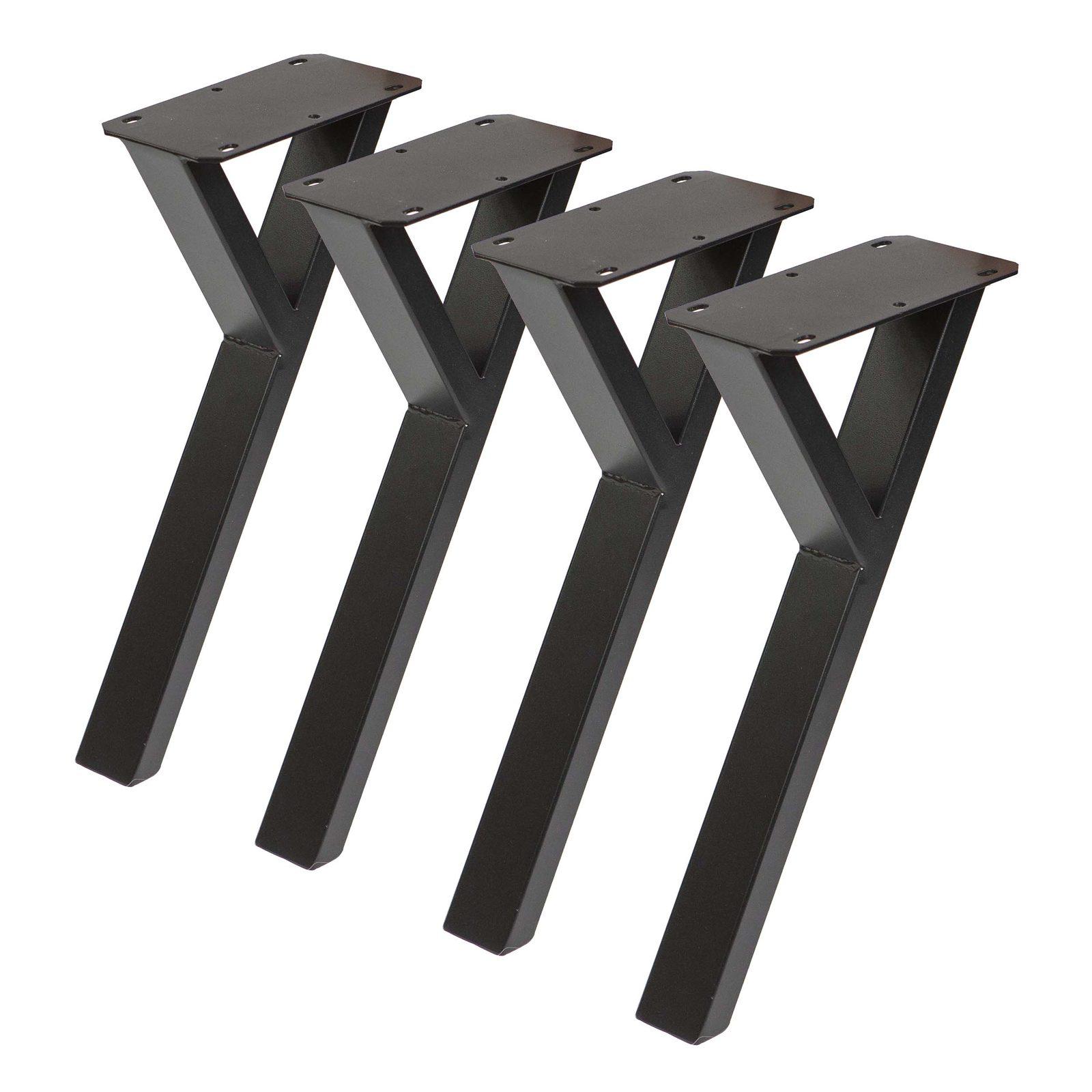 Premium SS1200 Y-Shaped 41cm Coffee Table Legs - Heavy Duty Black Powder Coated Metal Furniture Legs (Set of 4) - Perfect for Modern Living Room, Dining Table, DIY Furniture Projects & Home Decor