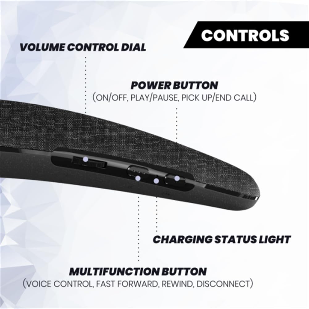 2025 Nomodo Wireless Wearable Bluetooth Speaker - Rechargeable Sweatproof Neckband Speaker with 3D Stereo Sound & IPX7 Waterproof for Sports, Gym, Running, Hiking, and Outdoor Activities
