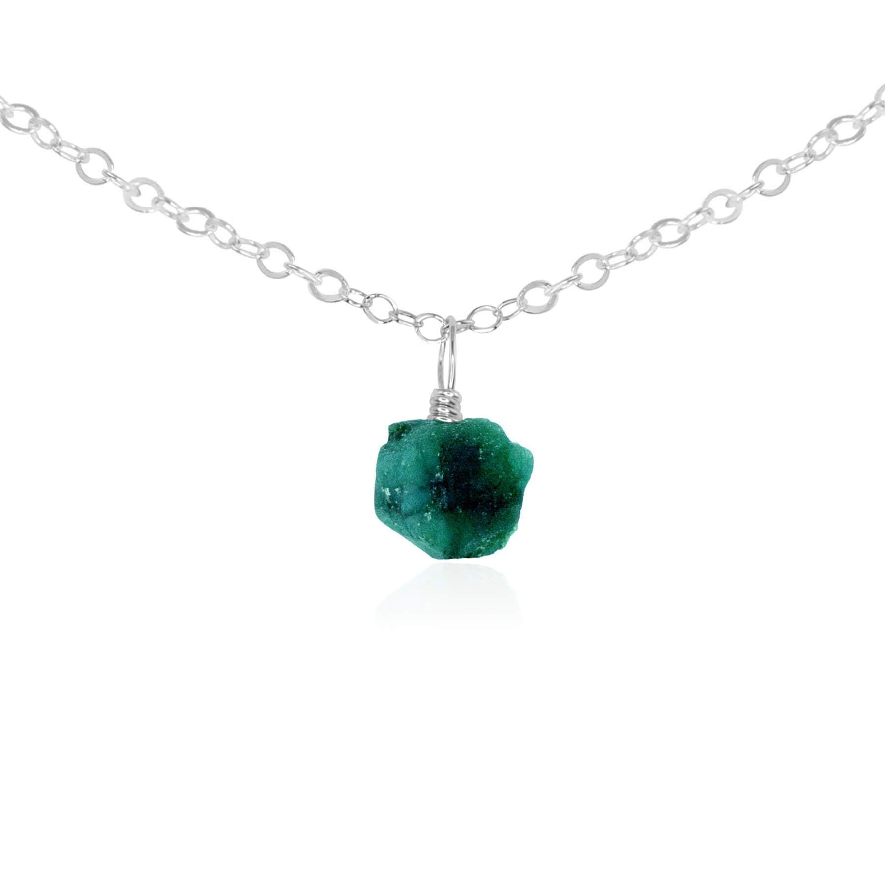 Natural Tiny Rough Emerald Gemstone Pendant Choker Necklace - Handmade Boho Jewelry for Women, Perfect for Everyday Wear & Special Occasions