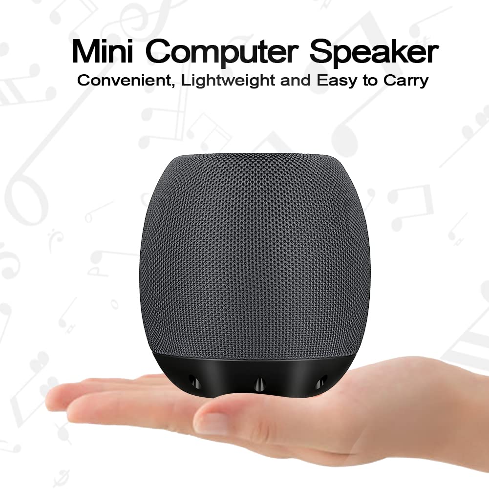 ZETIY USB-Powered PC Speakers - High Quality Stereo Sound with Loud Volume & Rich Bass for Desktop Computer & Laptop (Gray) | Perfect for Home Office, Gaming & Music Listening