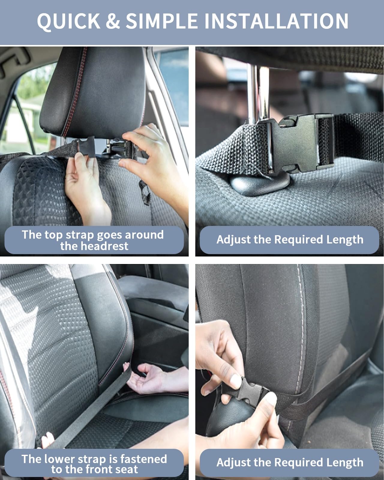 Mid Century Modern Car Seat Covers for Kids - 2 Pack Universal Back Seat Protector with 3 Storage Pockets | Waterproof Kick Mats & Organizer for SUV, Sedan, Minivan | Red Brown Gray Mid Century Pattern (Perfect for Road Trips & Family Travel)