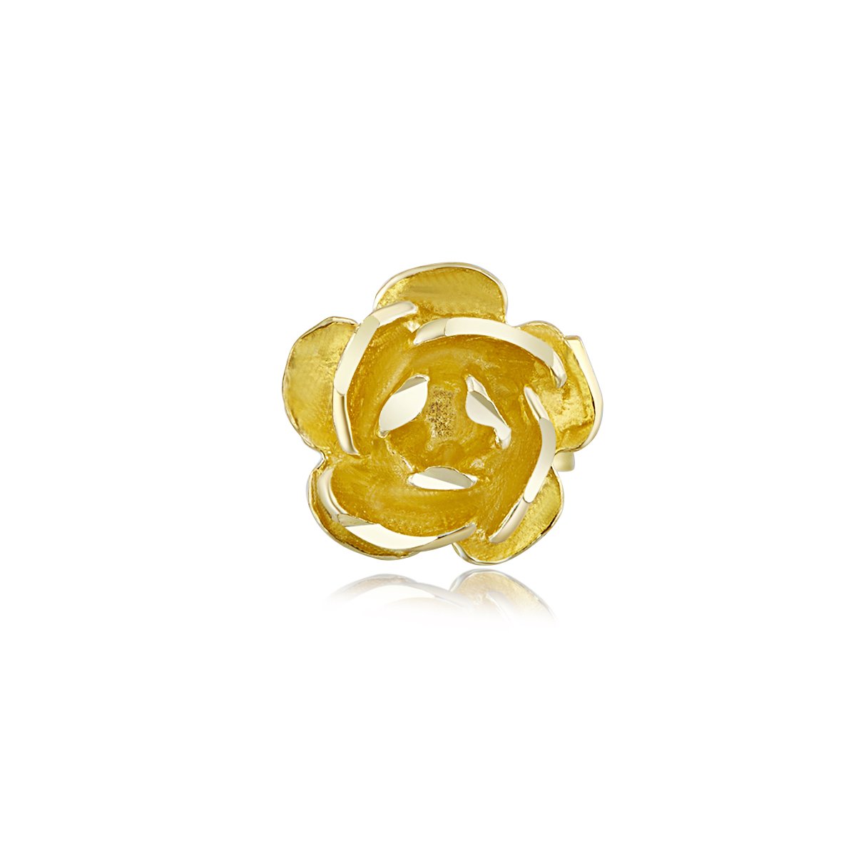 14K Real Yellow Gold Rose Stud Earrings (7x7mm) - Dainty Floral Jewelry for Women, Gift for Her, Valentine's Day, Anniversary, Birthday - Perfect for Everyday Wear & Special Occasions