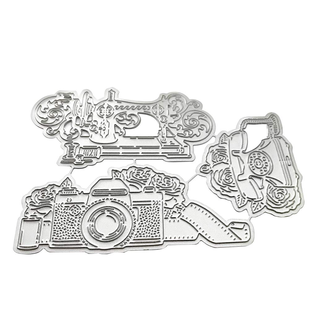 Premium Metal Die Cuts for Card Making - Camera, Sewing Machine & Phone Designs - Scrapbooking Embossing Dies - DIY Album Paper Cards Decoration - Perfect for Handmade Greeting Cards, Scrapbook Pages & Craft Projects