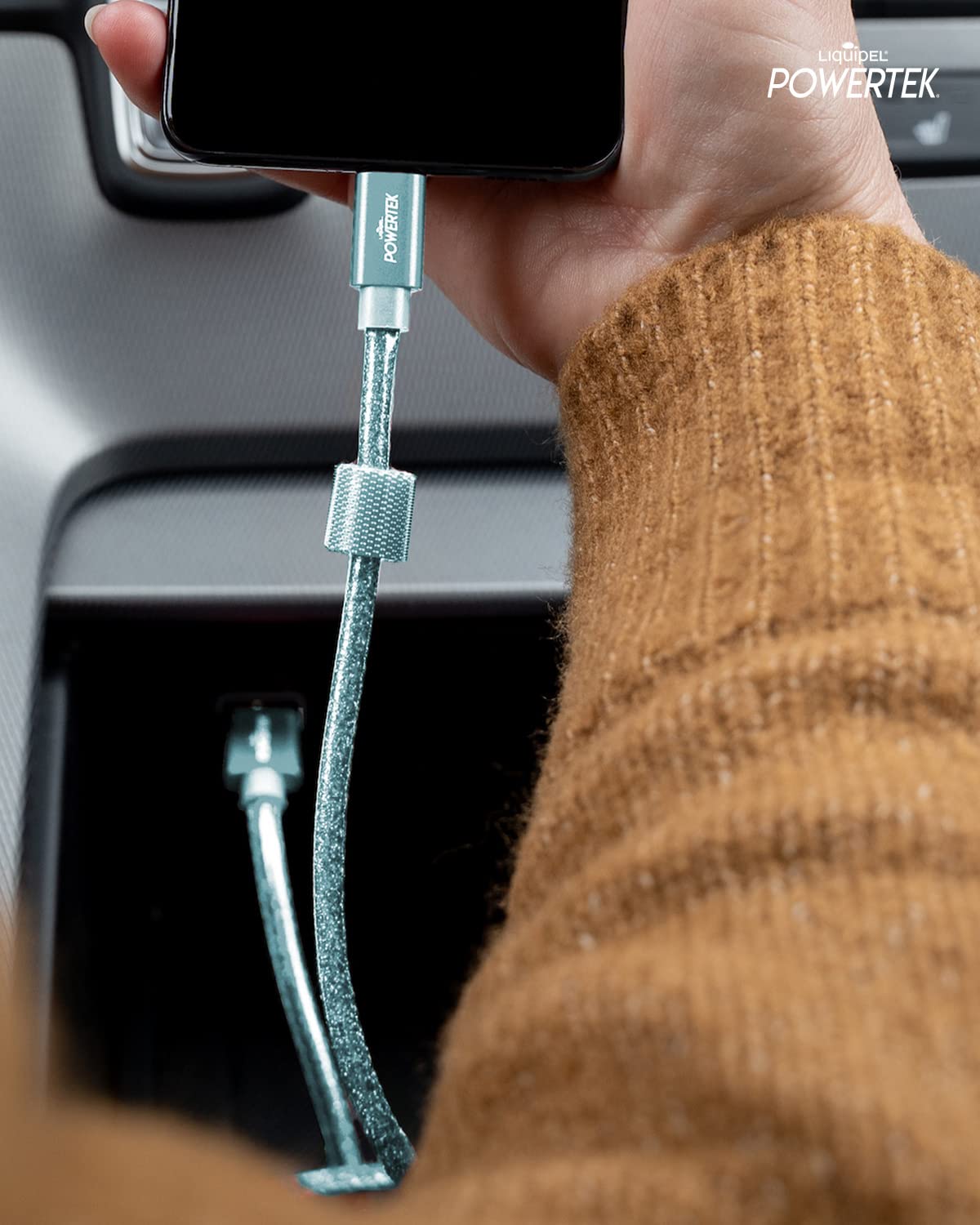 LIQUIPEL Powertek Glitter MFi Certified Fast Charging Cable 6ft - Lightning to USB Cable Compatible with iPhone 14/13/12/11/X/8/7, iPad & AirPods - Baby Blue | Perfect for Home, Office & Travel Charging