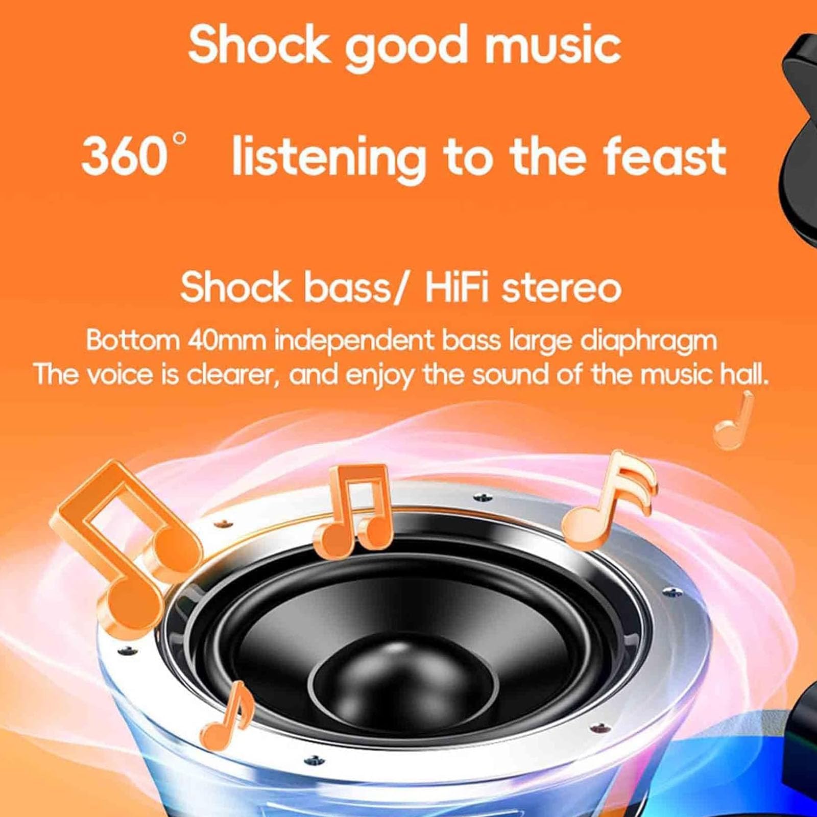 Bluetooth Audio Power Phone Holder - Wireless Speaker & 3-in-1 Foldable Stand for iPhone & Android (Black) | Perfect for Home, Office & Car Use