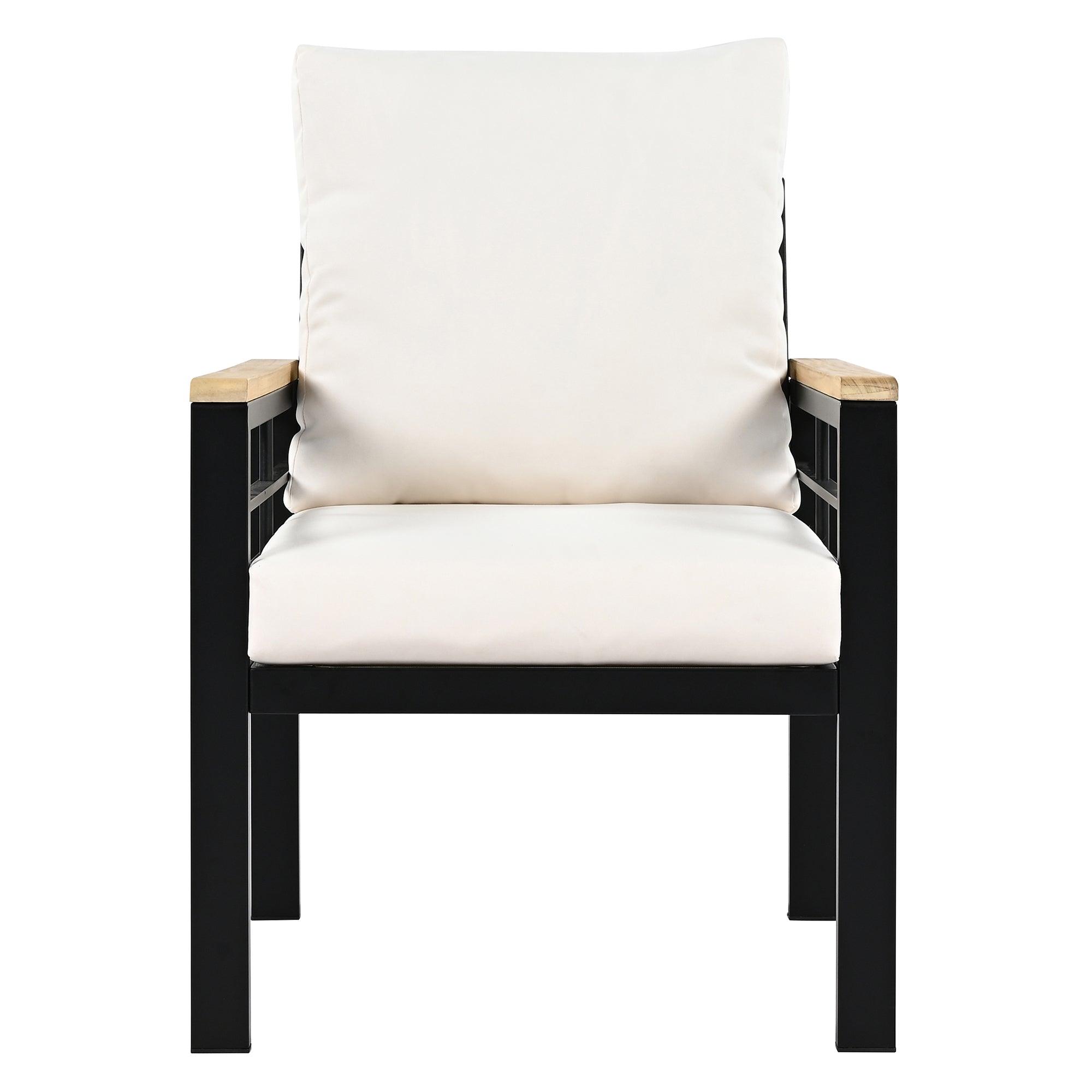 5-Piece Outdoor Patio Conversation Set with 3-Seat Sofa & Cushions - Perfect for Backyard, Poolside, Garden, and Outdoor Relaxation