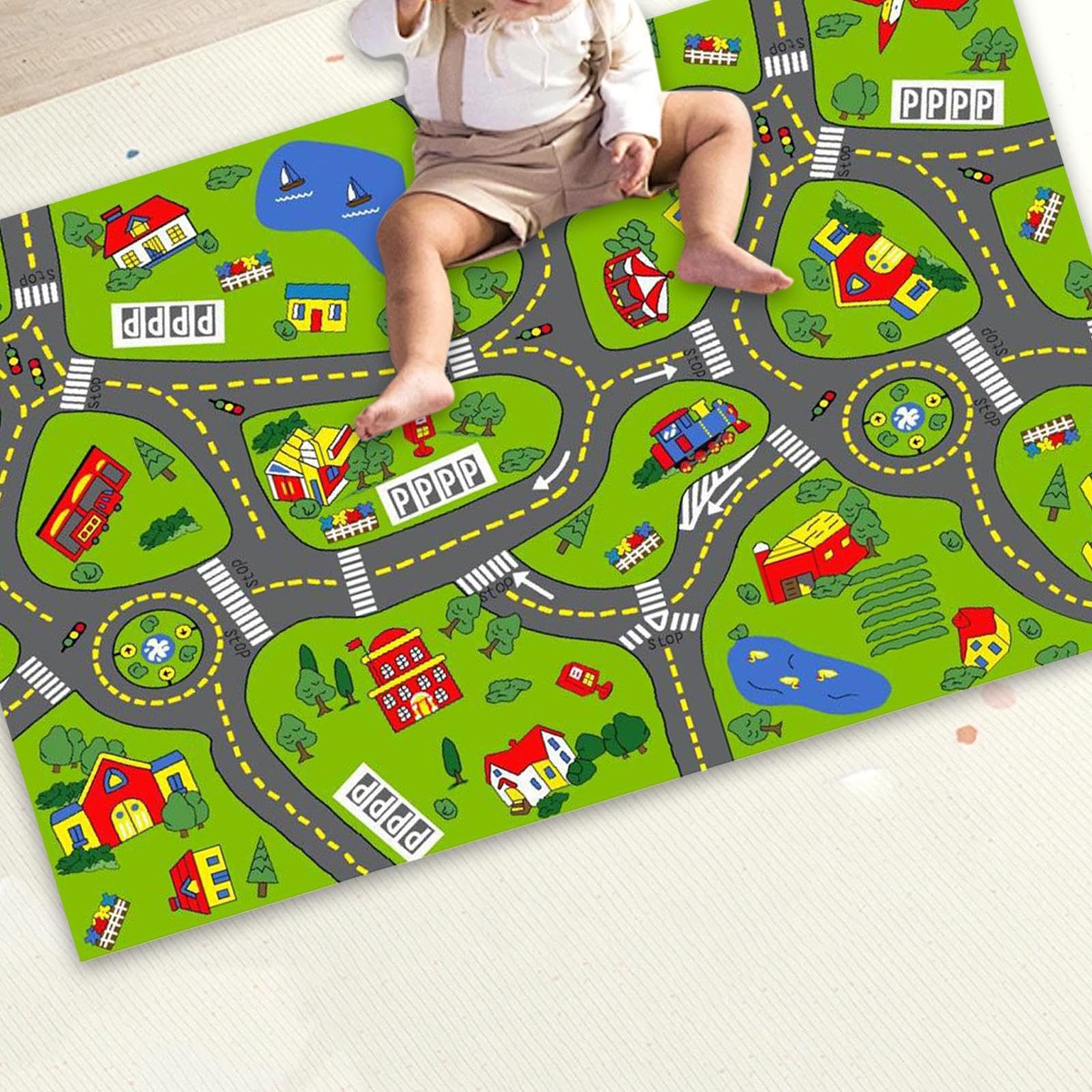 Milageto Baby Play Mat - Soft Non-Slip Thick Foldable Playmat for Crawling, Tummy Time & Floor Activities | Portable Travel Mat for Infants & Toddlers | Perfect for Nursery, Playroom, Picnic & Outdoor Use