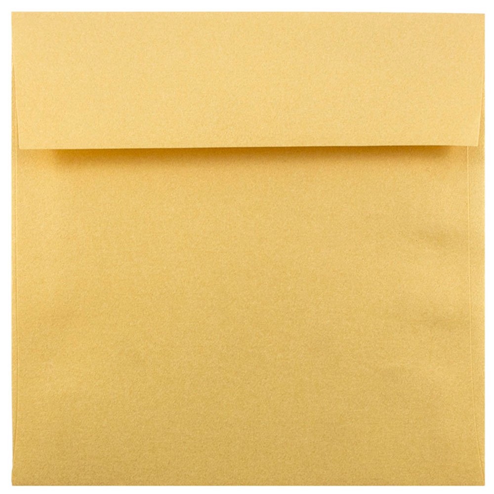 JAM PAPER 6.5 x 6.5 Inch Square Metallic Gold Stardream Invitation Envelopes - 50 Pack for Wedding, Party, Greeting Cards & Special Occasions