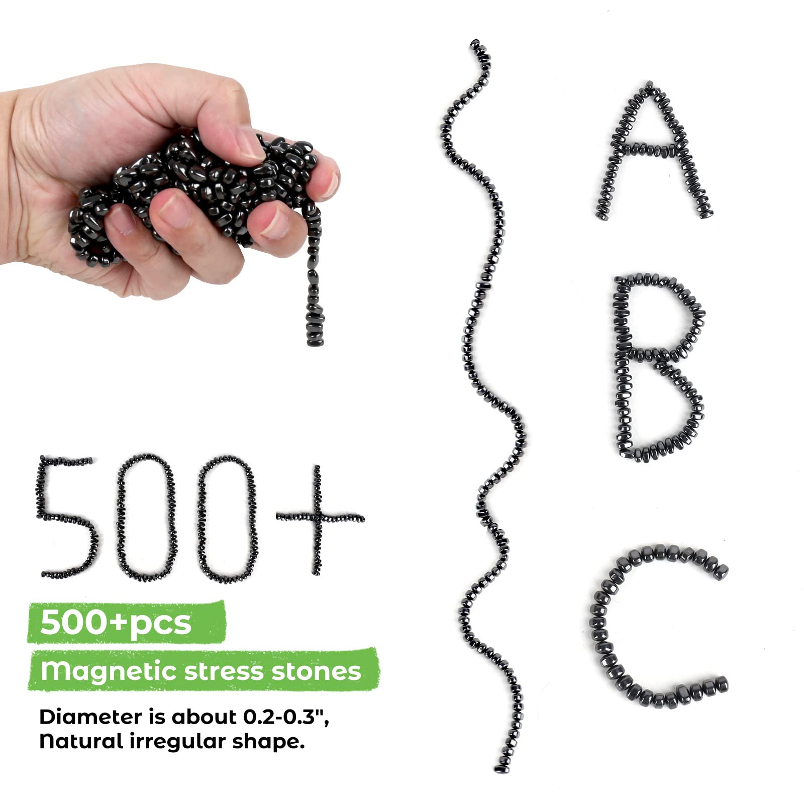 550pcs Ferrite Putty Fidget Toys for Adults - Stress & Anxiety Relief Desk Toys for Office, ADHD, Autism - Perfect Gift for Adults (Use for Focus, Relaxation & Sensory Stimulation at Work/Home)
