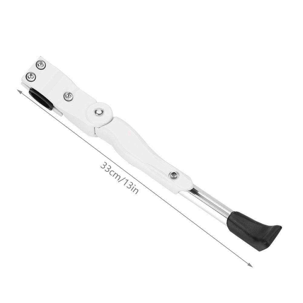 Aluminum Alloy Adjustable Bike Kickstand - Single Side Stand for Mountain & Road Bicycles - Easy Installation (White) | Perfect for Parking & Storage on Various Terrains
