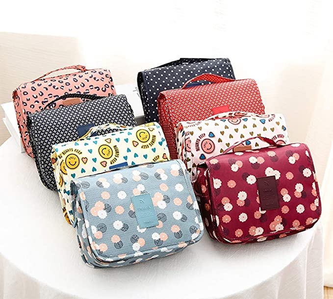 Trexee Waterproof Hanging Toiletry Bag for Women - Multi-Function Travel Cosmetic & Makeup Organizer (Maroon) - Perfect for Bathroom, Gym, Camping & Air Travel