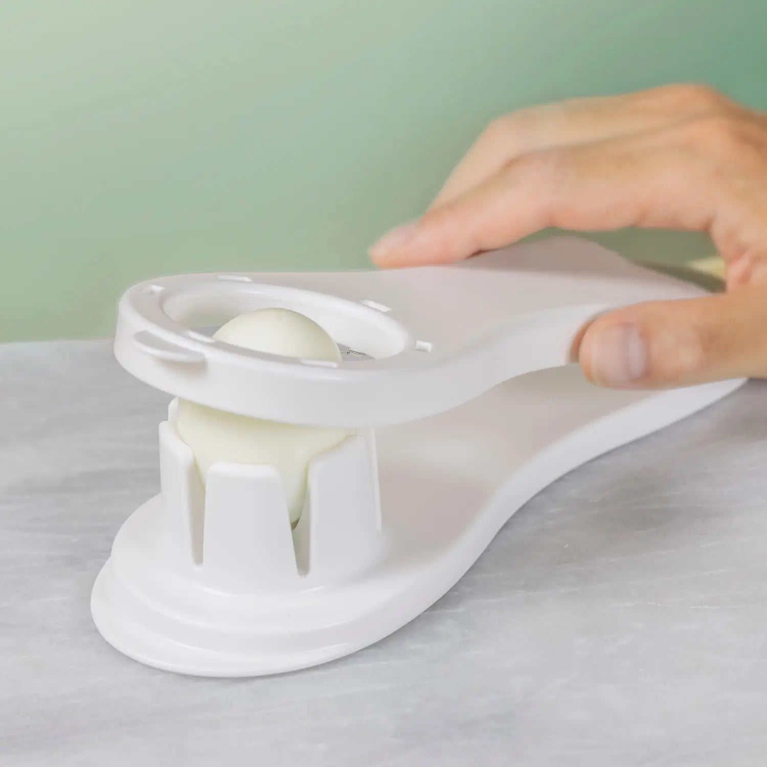 Akebono Professional Vertical Egg Slicer - Stainless Steel Egg Cutter for Hard Boiled Eggs - Perfect for Salads, Sandwiches & Garnishing