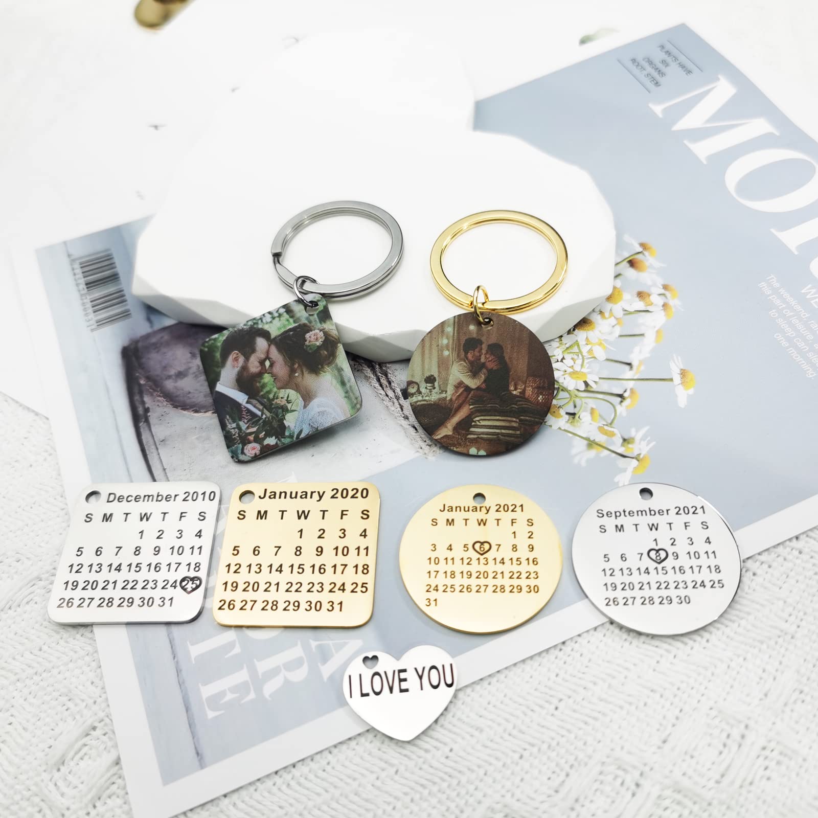 Custom Photo Keychain - Personalized Birthday Gifts for Women, Wedding Gifts, Anniversary Presents for Husband & Boyfriend - Perfect for Couples, Key Rings & Special Occasions