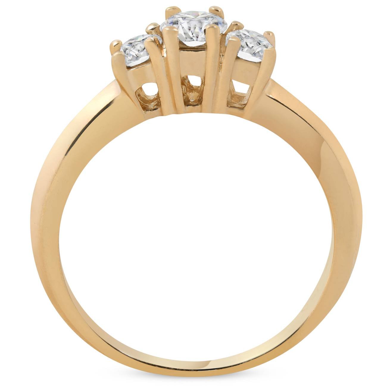 1/2 Carat Three Stone Diamond Engagement Ring in 14K Yellow Gold – Perfect for Proposals, Anniversaries & Romantic Occasions