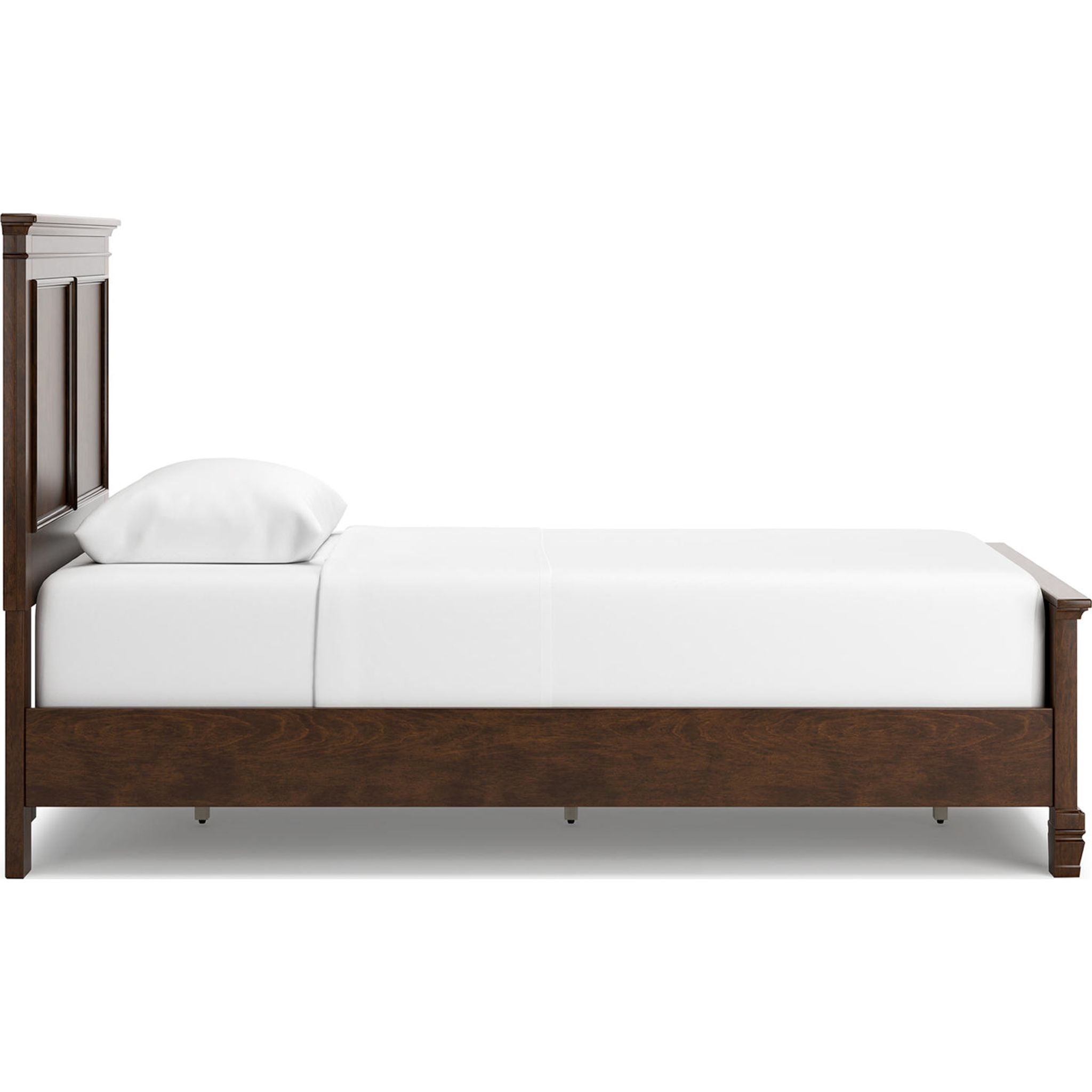 Danabrin Panel Bed - Queen Size Wooden Bed Frame with Upholstered Headboard, Modern Platform Bed for Bedroom, Perfect for Master Bedroom, Guest Room, or Dormitory