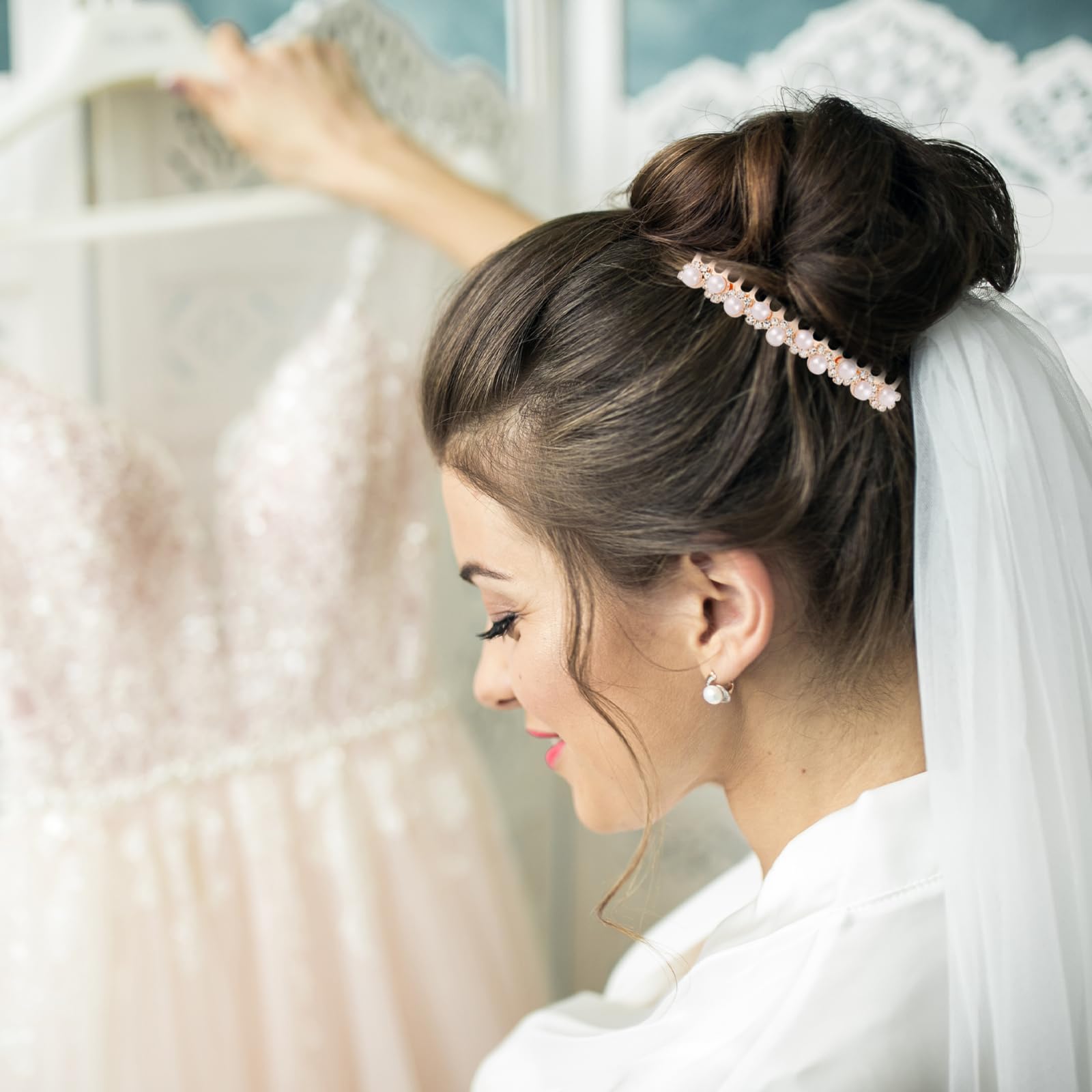 2 Pcs Elegant Pearl, Rhinestone & Crystal Hair Combs - Wedding Bridal Hair Accessories for Women & Girls - Perfect for Bridal Showers, Prom, Pageants & Special Occasions