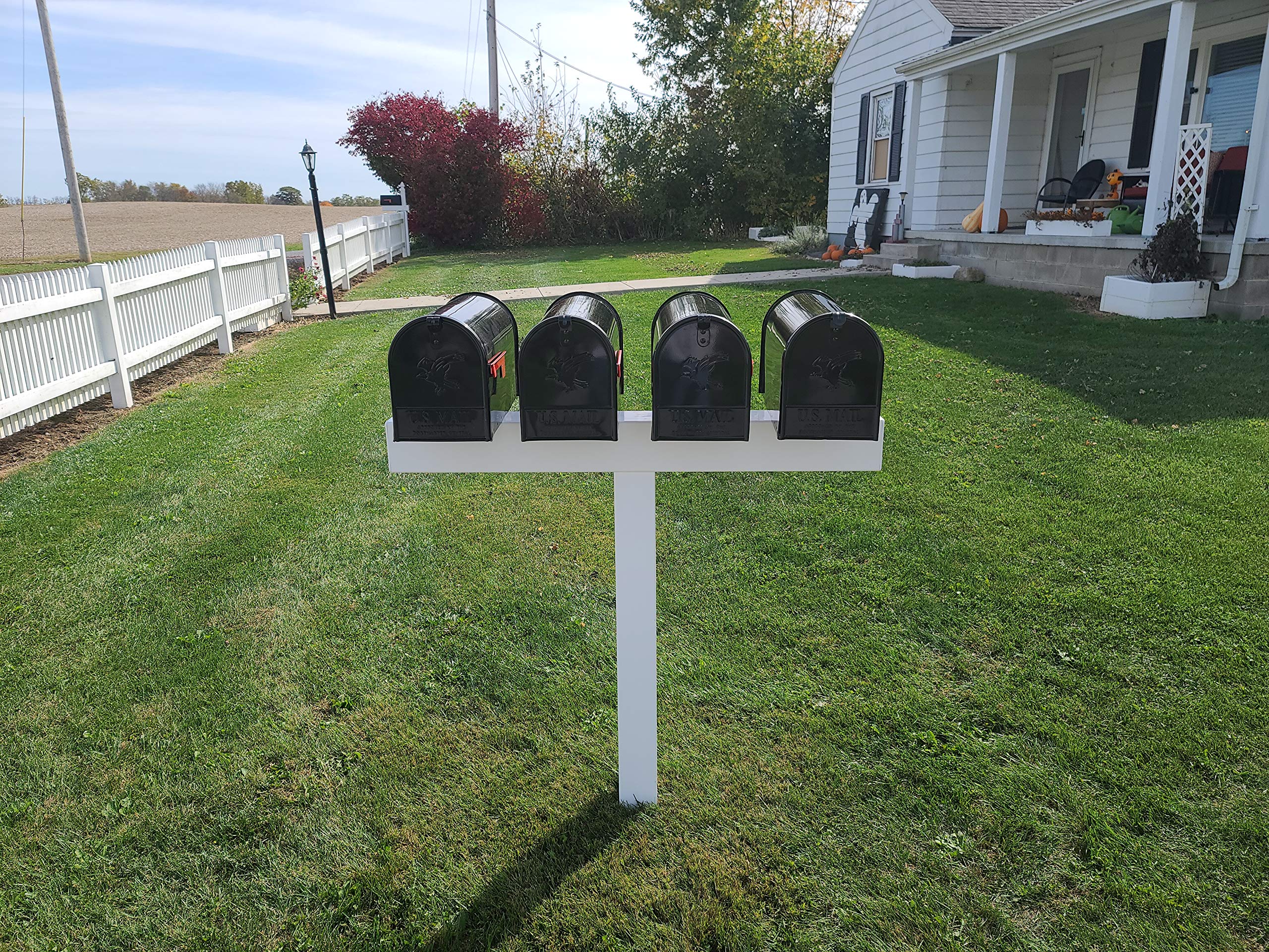 4L 42-in x 45-in White Vinyl Mailbox Post Sleeve - Durable Weatherproof Cover for Mailbox Posts (Mailbox Not Included) - Perfect for Residential, Commercial & Rural Mailbox Protection