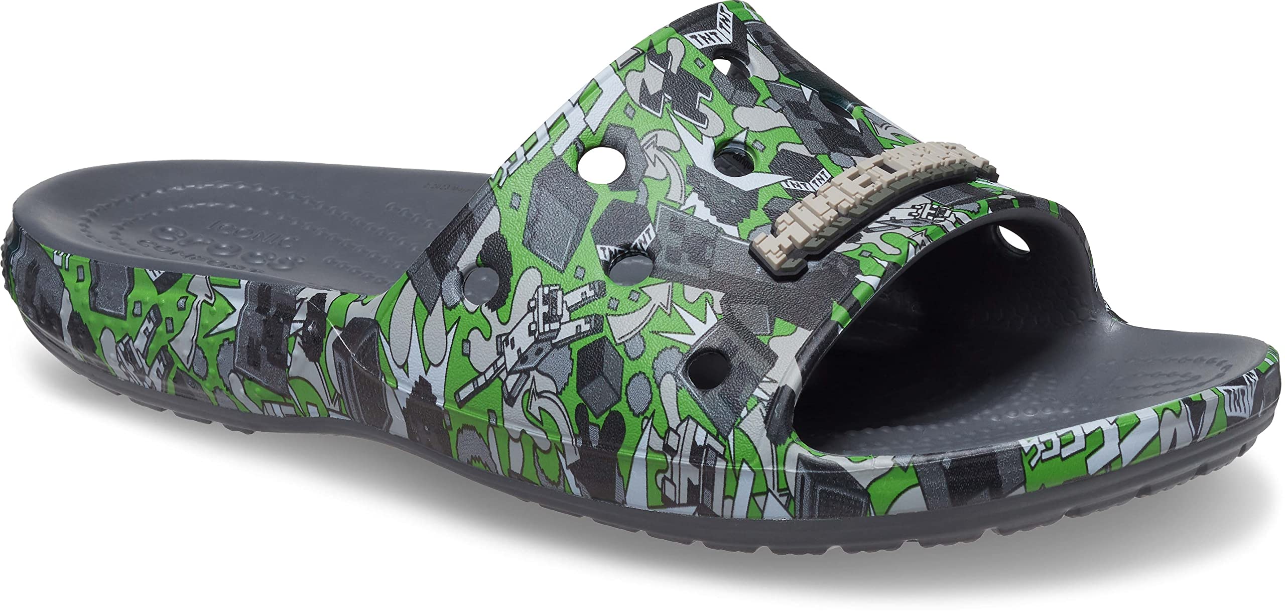 Crocs Unisex Minecraft Classic Slide Sandals - Comfortable & Lightweight for Men, Women & Kids - Perfect for Beach, Pool & Casual Wear
