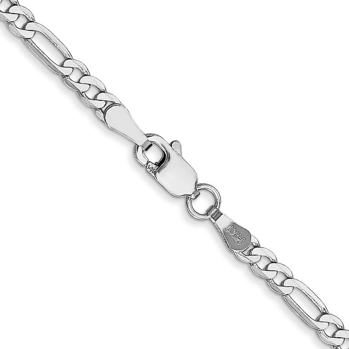 14K Gold Flat Figaro Chain Necklace for Women & Men - Yellow Gold & White Gold Options, Multiple Lengths (16-30 Inches) - Perfect for Layering, Gifting & Everyday Wear