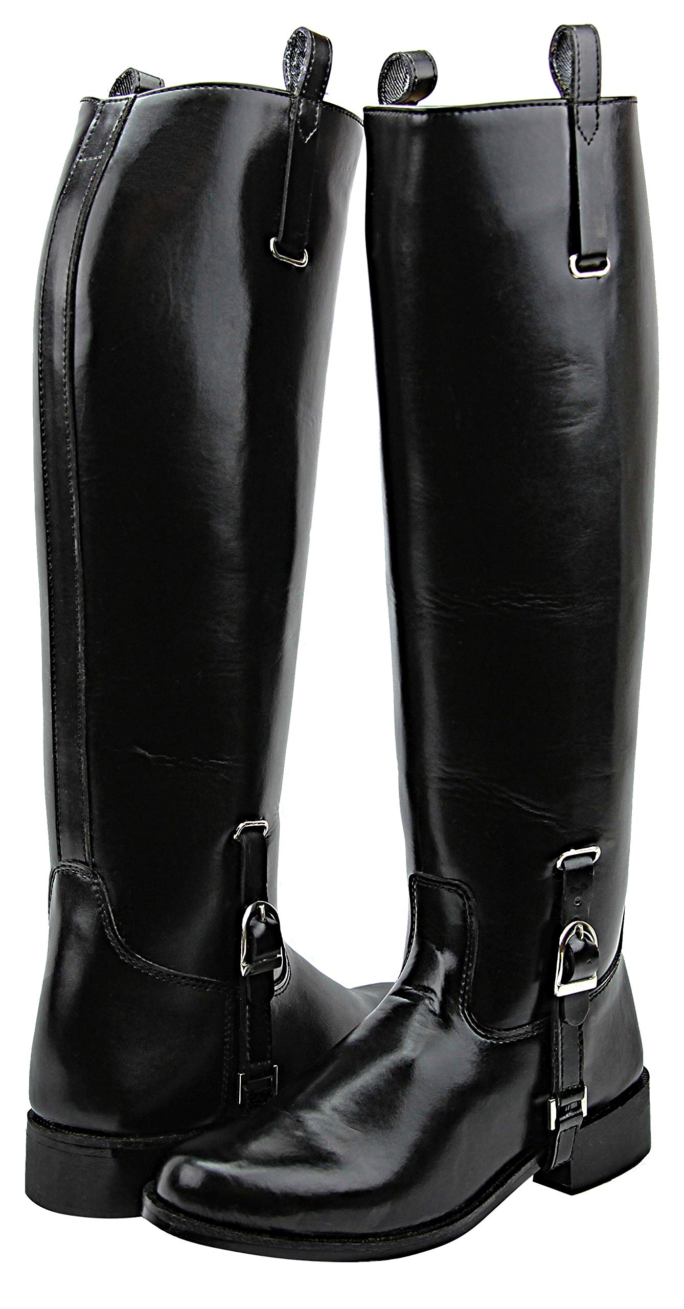 Men's Equestrian Riding Boots - Stylish Pull-On Dressage Boots for Horseback Riding - Black Leather Dignity Dress Boots - Perfect for Competitions, Training & Casual Riding