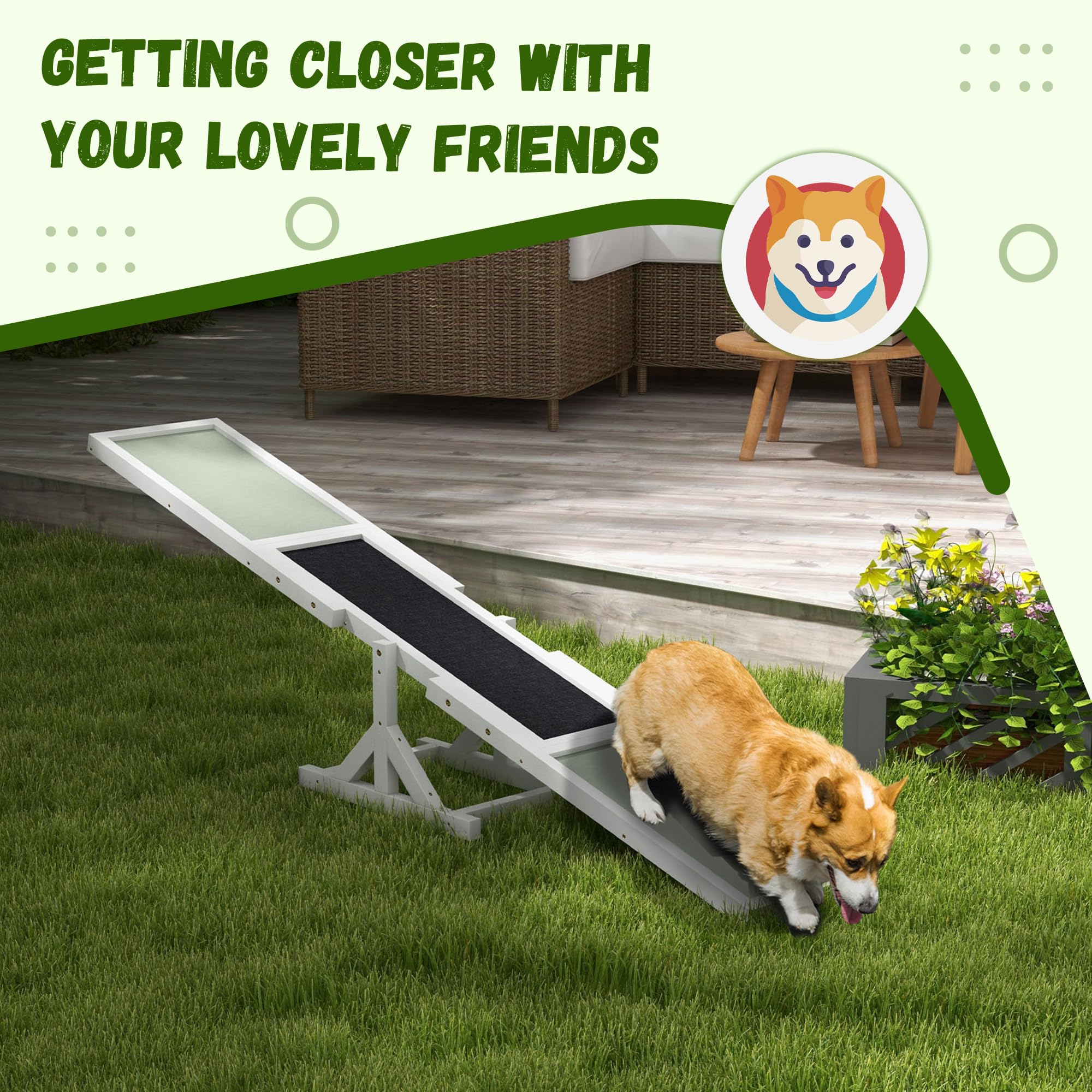 Durable Wooden Dog Seesaw for Training & Exercise - 71