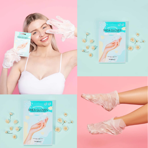 Avry Shea Chamomile Gloves & Socks Set - Moisturizing Hand and Foot Care for Dry Skin - Perfect for Spa Night, Relaxation, and Gift Giving