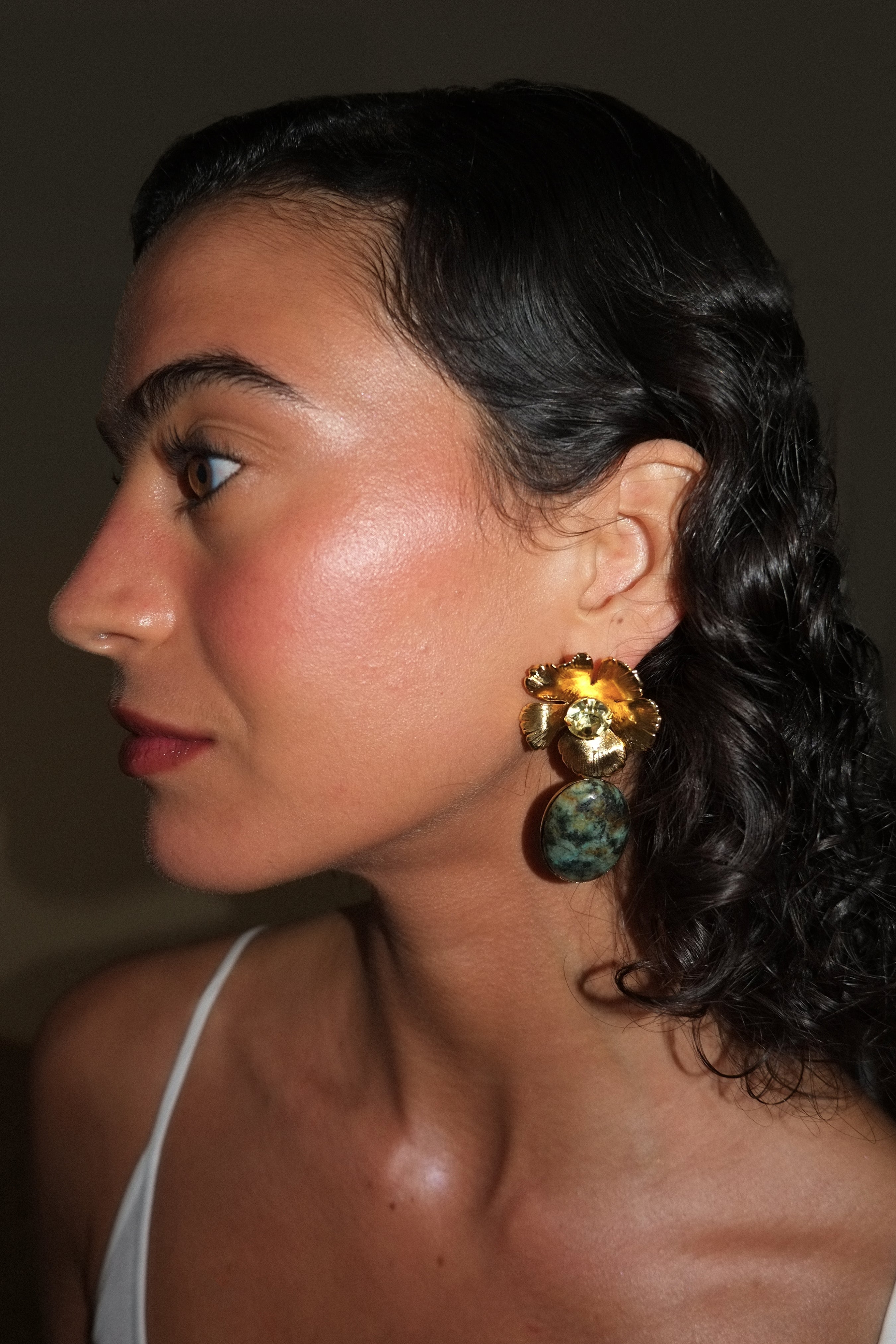 Eden Crystal and Stone Drop Earrings – Elegant Handmade Jewelry for Women, Perfect for Weddings, Parties & Special Occasions