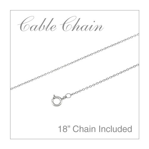 10K White Gold Round Blue Topaz Baby Bootie Pendant Necklace with 18