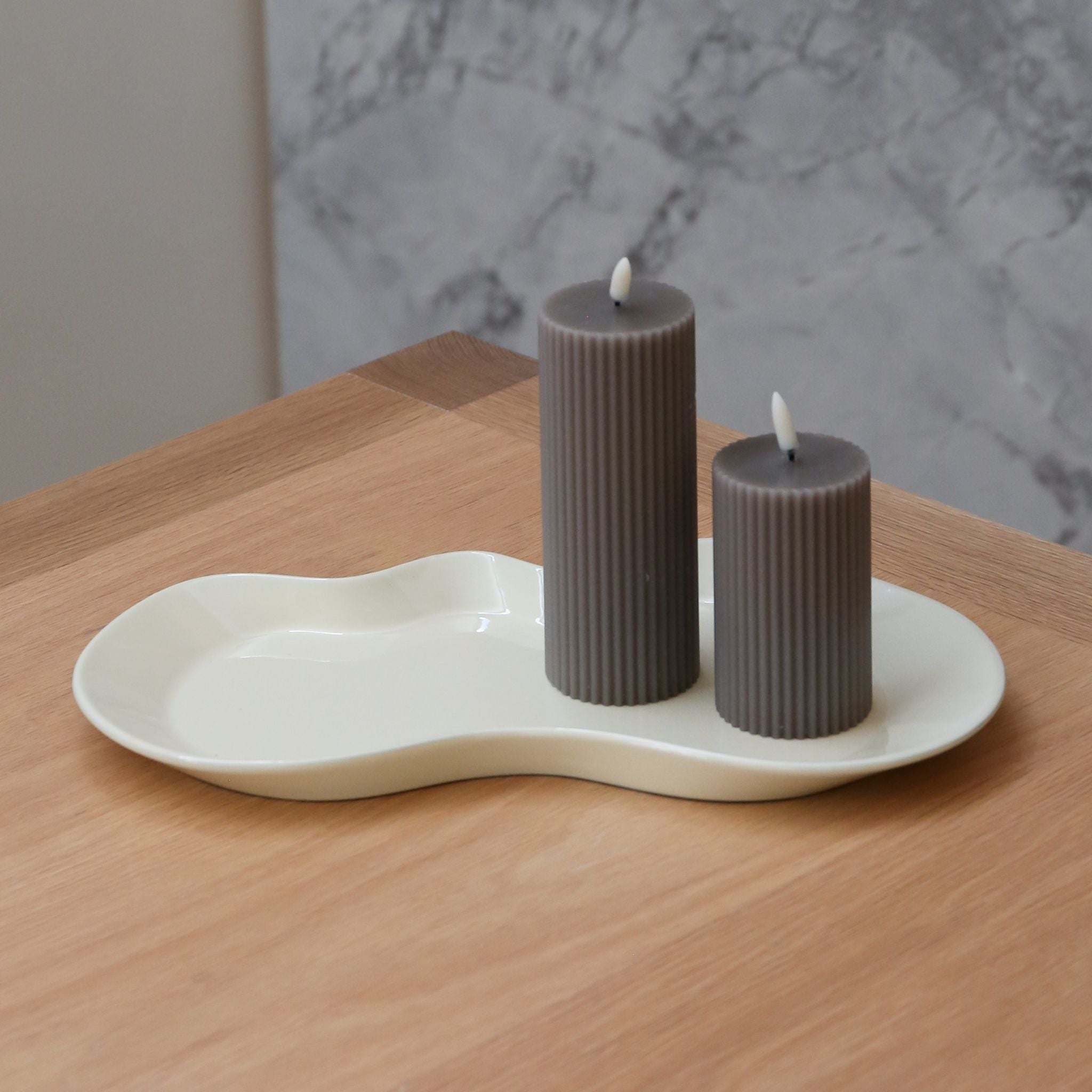 UYUNI Flameless LED Pillar Candle - 6 Inch (15.2cm) Sandstone Textured Battery Operated Fake Wax Candle for Home Decor, Wedding Centerpieces & Romantic Ambiance