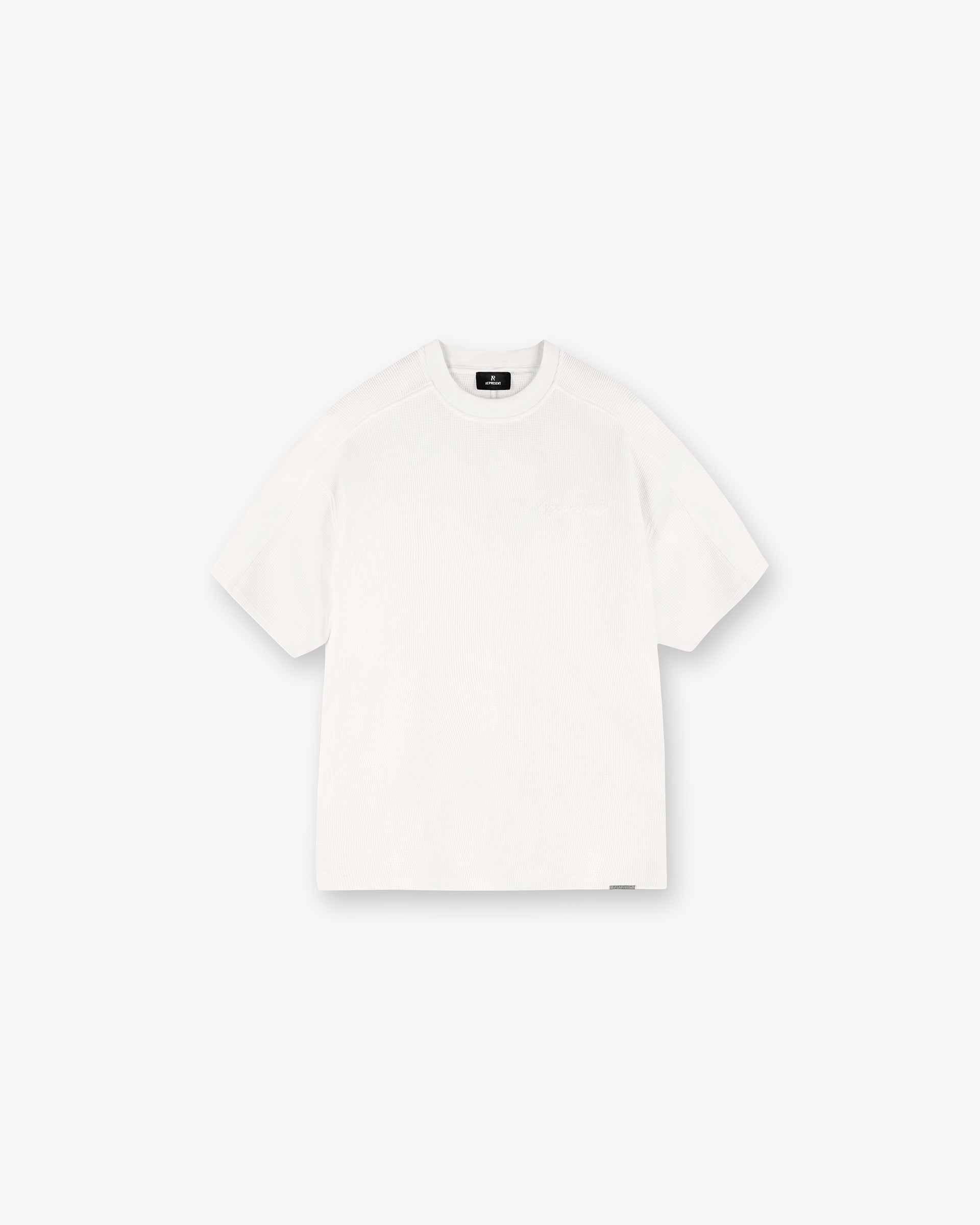 Waffle T-Shirt for Men & Women - Soft Cotton Crew Neck Tee - Flat White Color - Perfect for Casual Wear, Layering & Everyday Outfits
