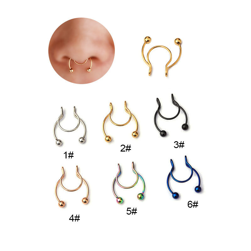 20G Surgical Steel Hypoallergenic No Piercing Nose Ring - Comfortable Fake Nose Hoop for Sensitive Skin | HSPJ348 | Perfect for Work, Parties & Everyday Wear