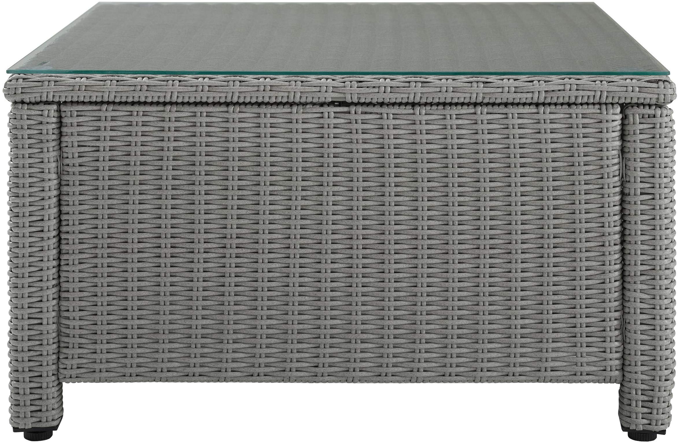 Gray All-Weather Rattan Outdoor Coffee Table for Patio & Deck