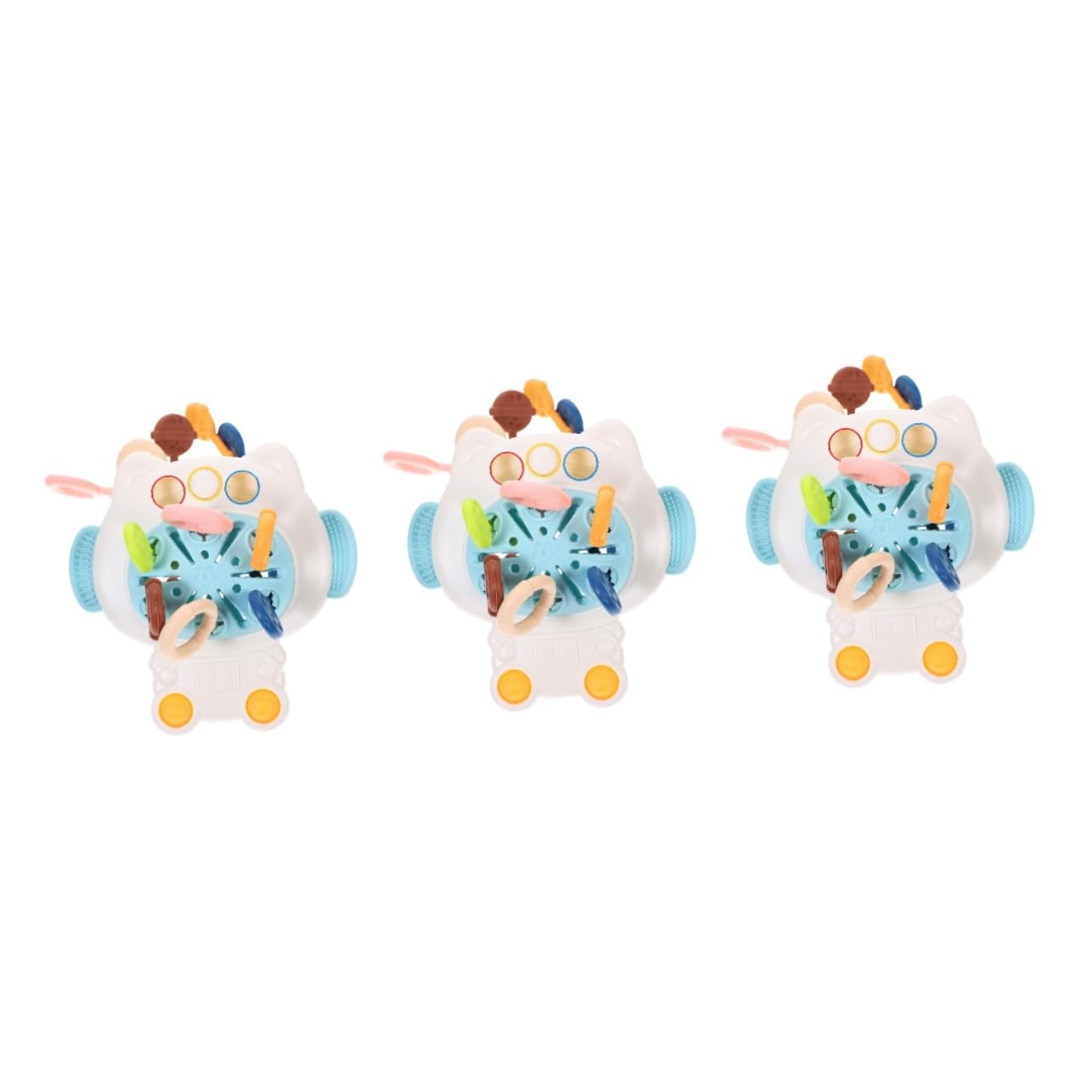 Toyvian 3-Piece Baby Teething Toys Set - BPA-Free Plastic Sensory & STEM Bath Toys for Infants & Toddlers - Soothing Gums, Learning Play & Bathtime Fun