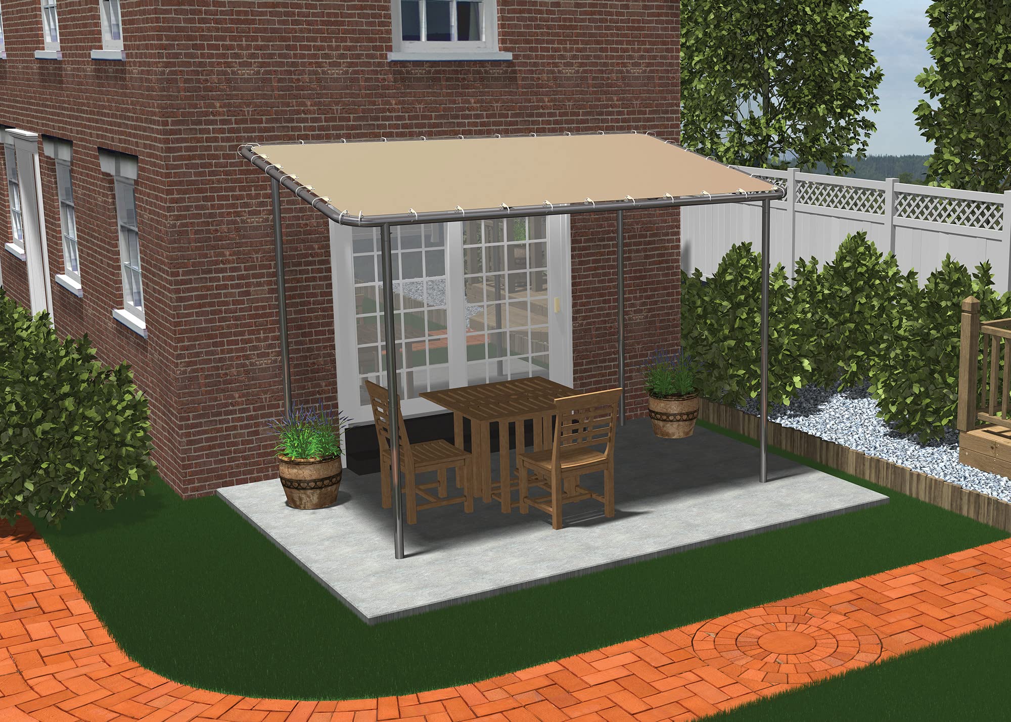 ShelterLogic 10' x 6' Solano Gazebo with Carbon Steel Frame & Water-Resistant Tan Canopy - Outdoor Sun Protection for Patio, Garden, and Backyard